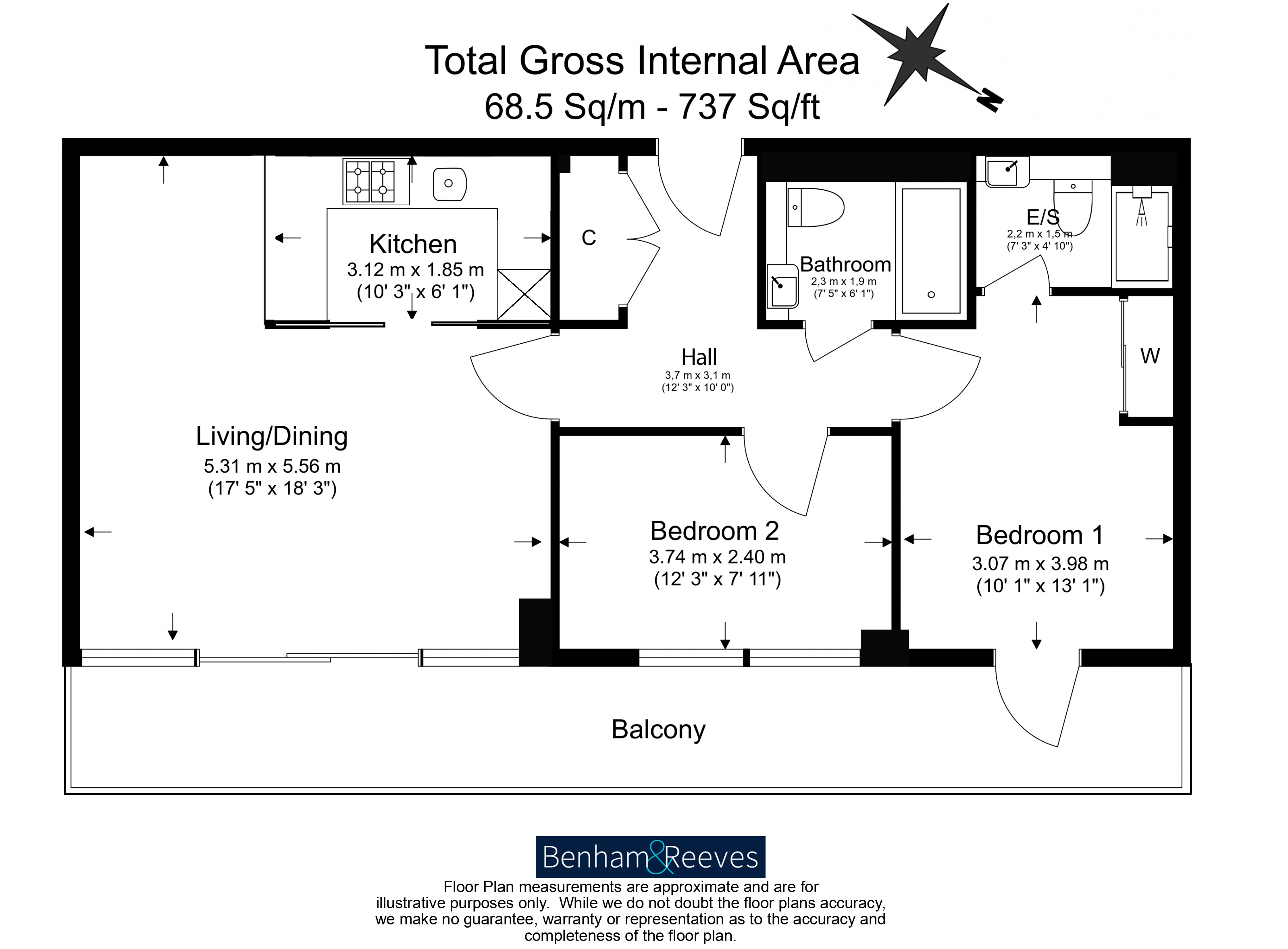 2 bedrooms flat to rent in Longfield Avenue, Ealing, W5-Floorplan