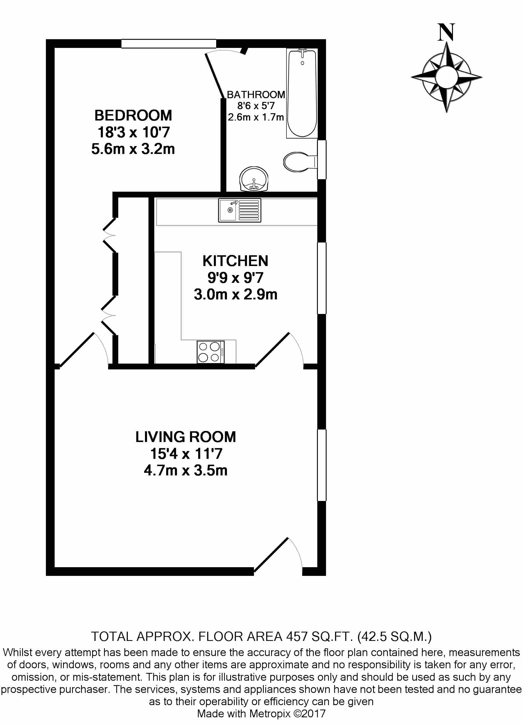 1 bedroom(s) flat to rent in Madeley Road, Ealing, W5, London