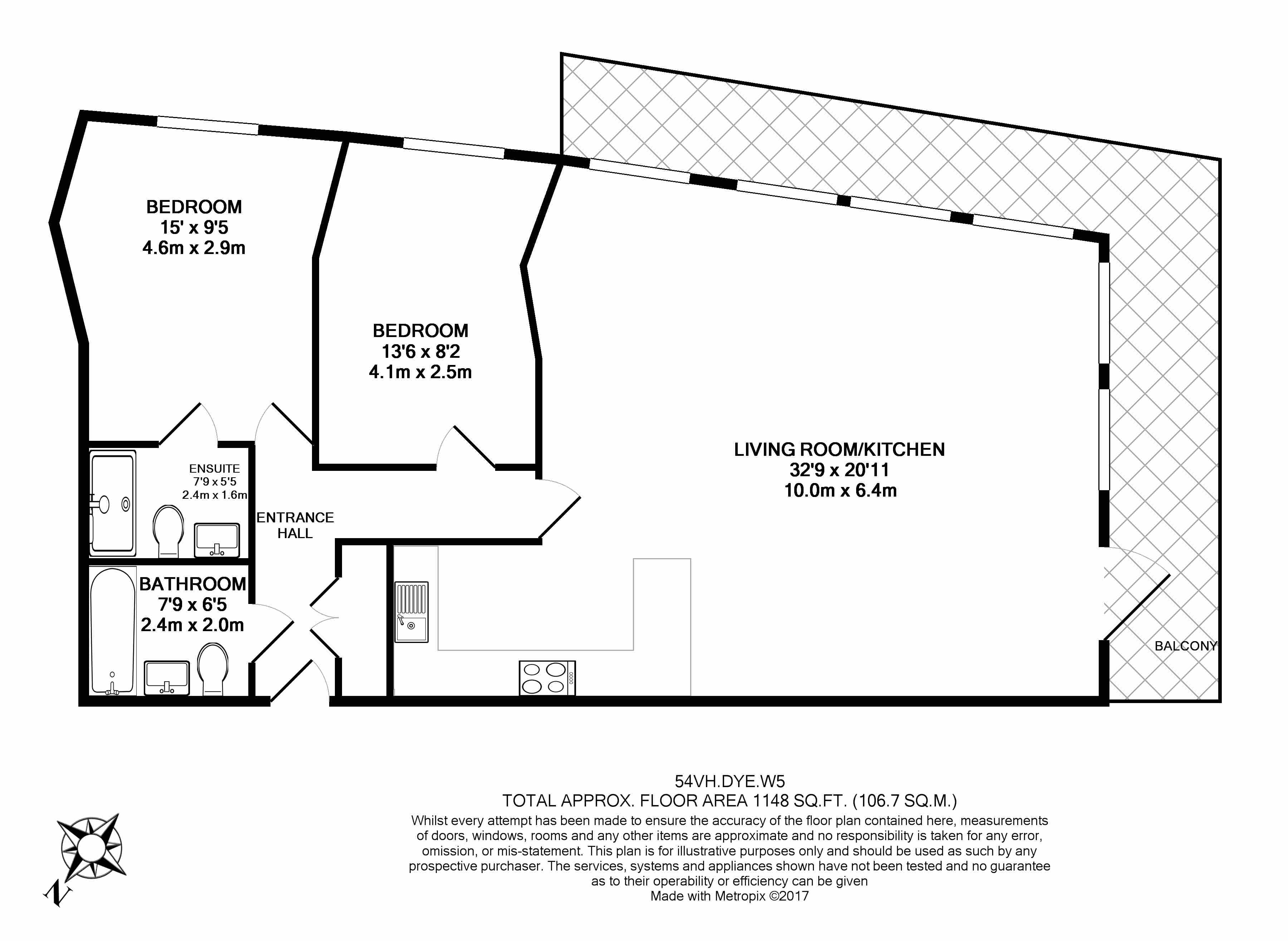 2 bedrooms flat to rent in Longfield Avenue, Ealing, W5-Floorplan