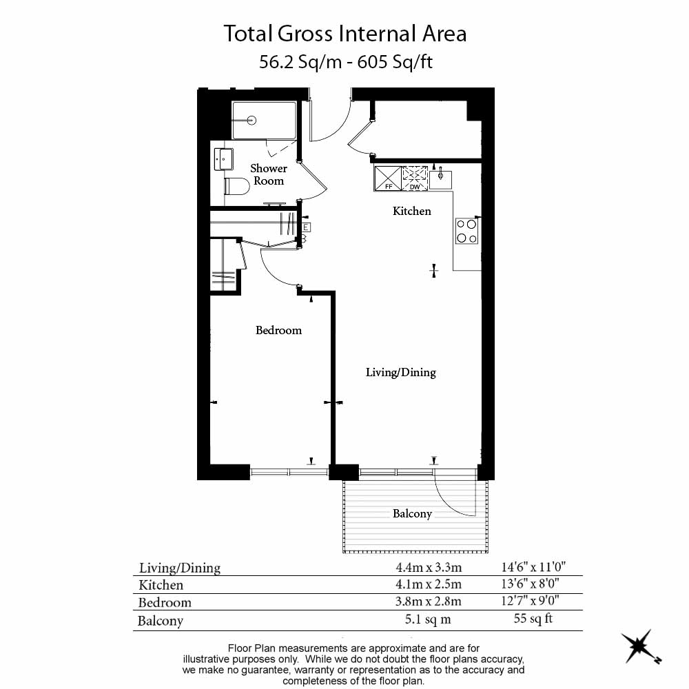 1 bedroom flat to rent in Filmworks Walk, Ealing, W5-Floorplan