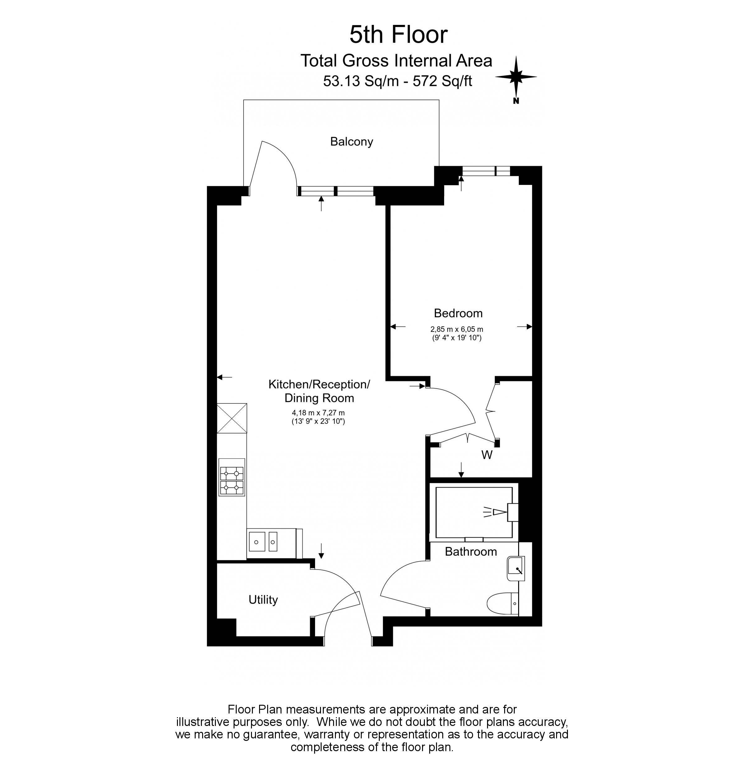 1 bedroom flat to rent in Filmworks Walk, Ealing, W5-Floorplan