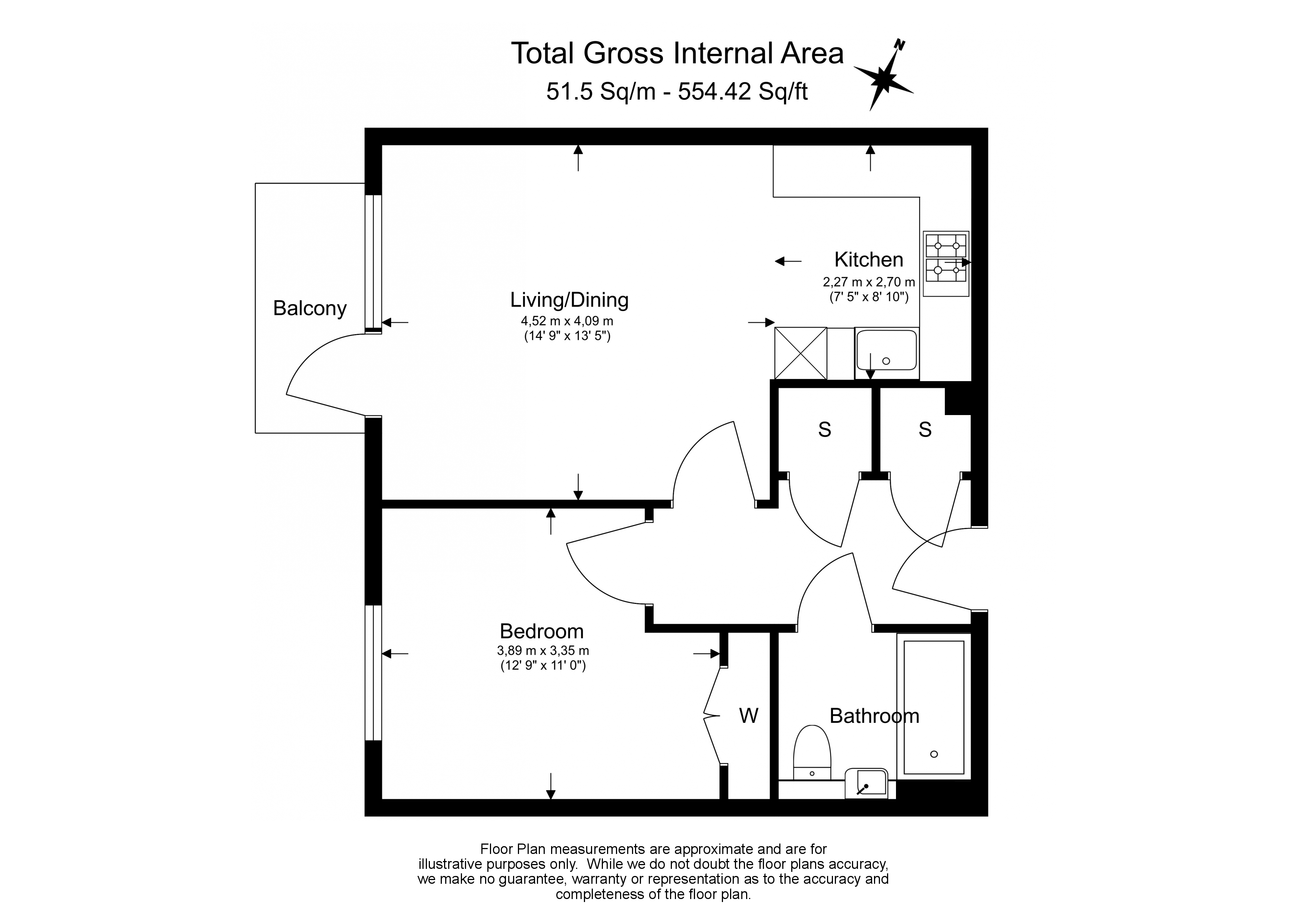 1 bedroom flat to rent in Williams Road, Ealing, W13-Floorplan