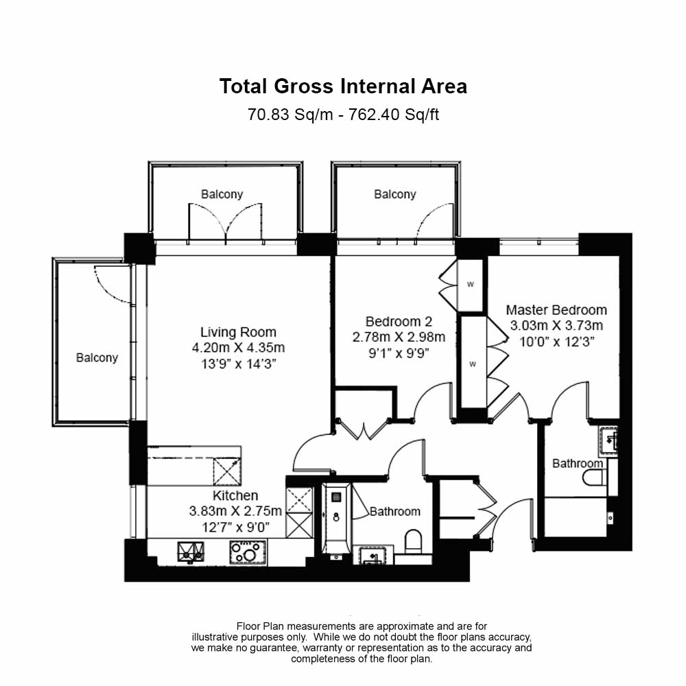 2 bedrooms flat to rent in Fulham Reach, Hammermsith, W6-Floorplan