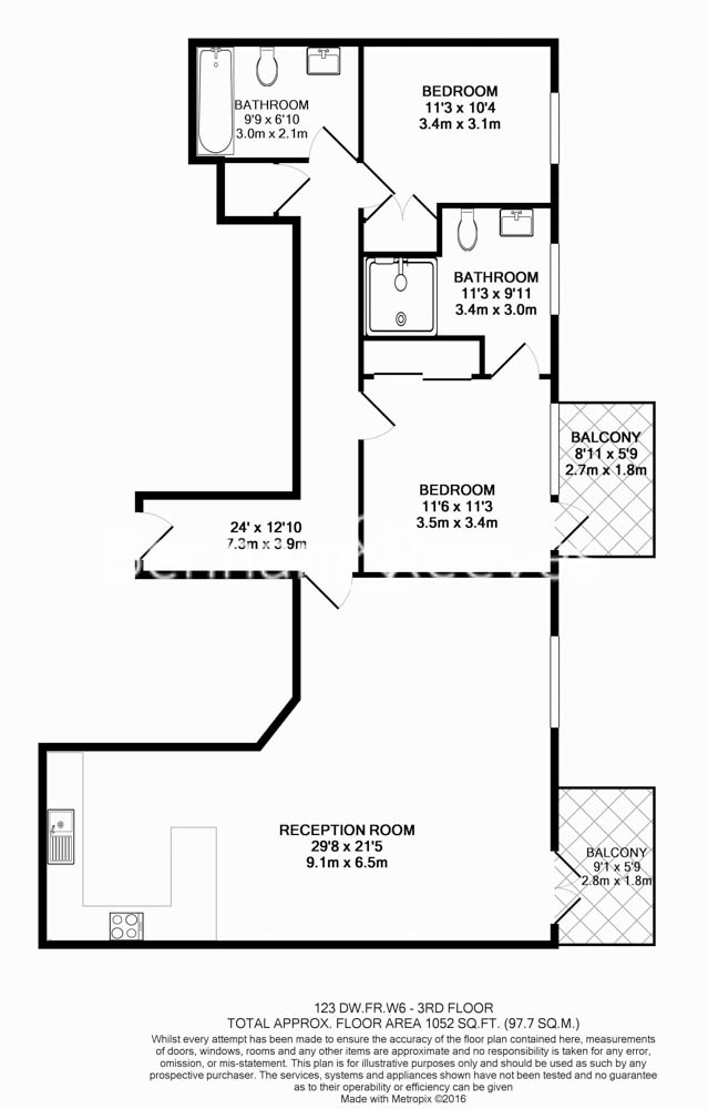 2 bedrooms flat to rent in Fulham Reach, Hammersmith, W6-Floorplan