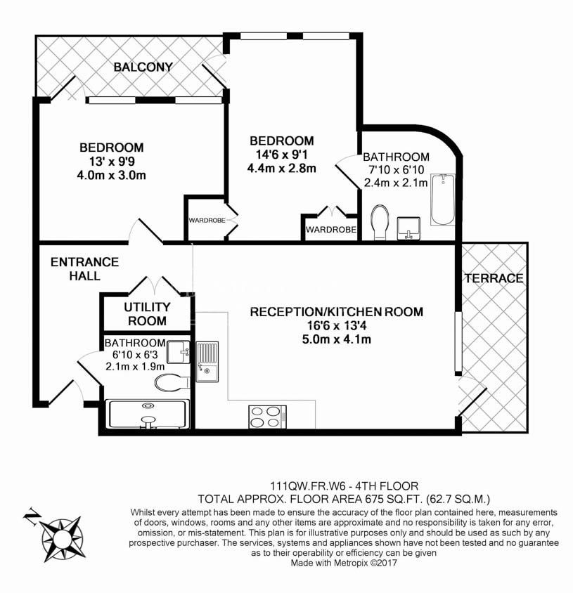 2 bedrooms flat to rent in Queens Wharf, Hammersmith, W6-Floorplan