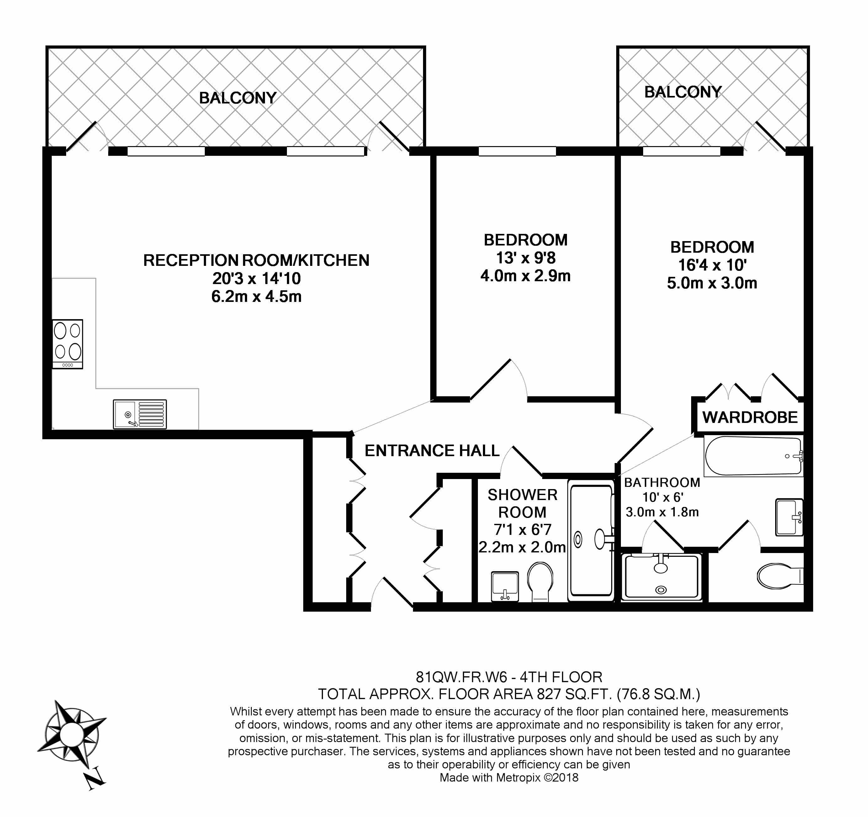 2 bedrooms flat to rent in Queens Wharf, Hammersmith, W6-Floorplan