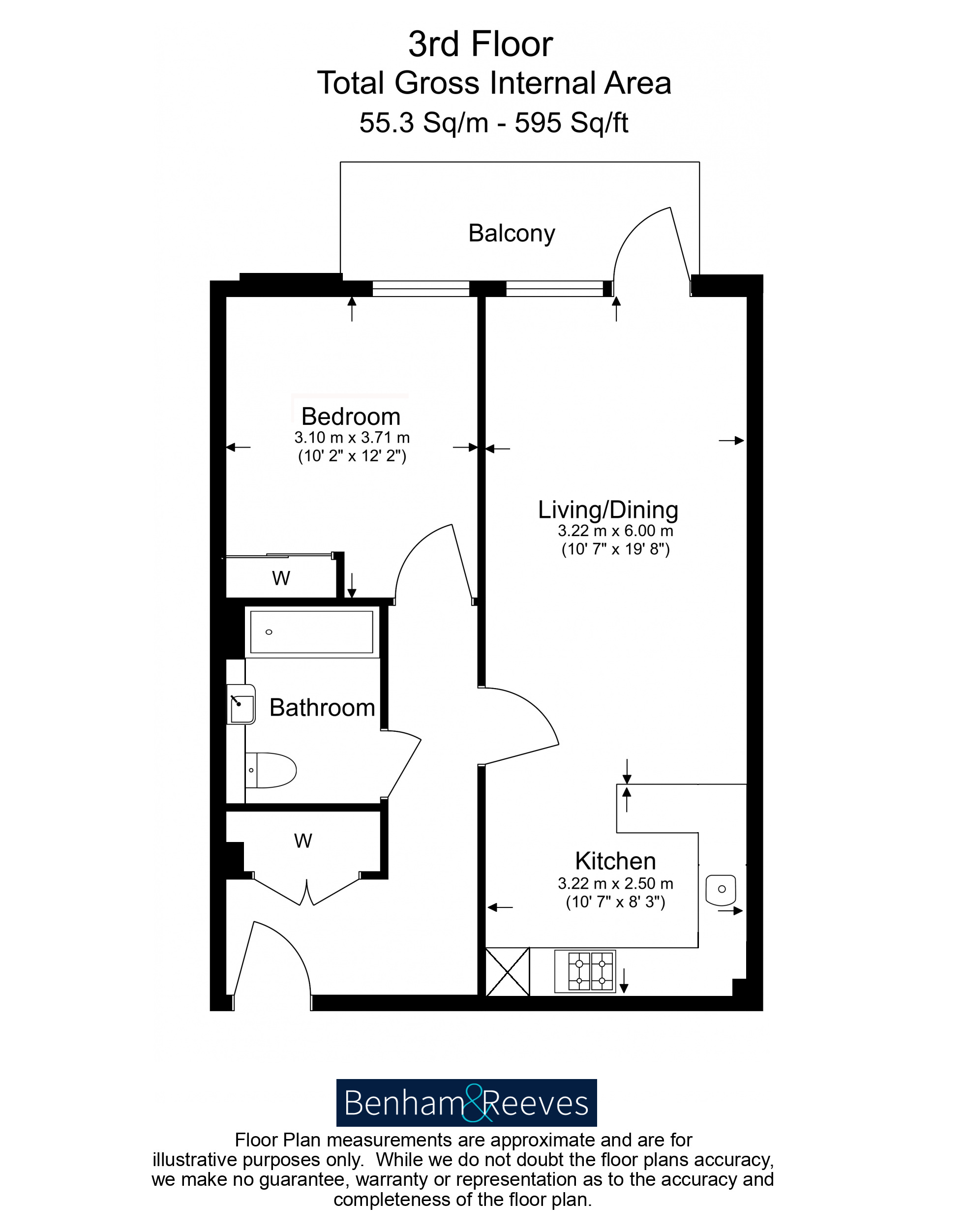 1 bedroom flat to rent in Sovereign Court, Hammersmith, W6-Floorplan