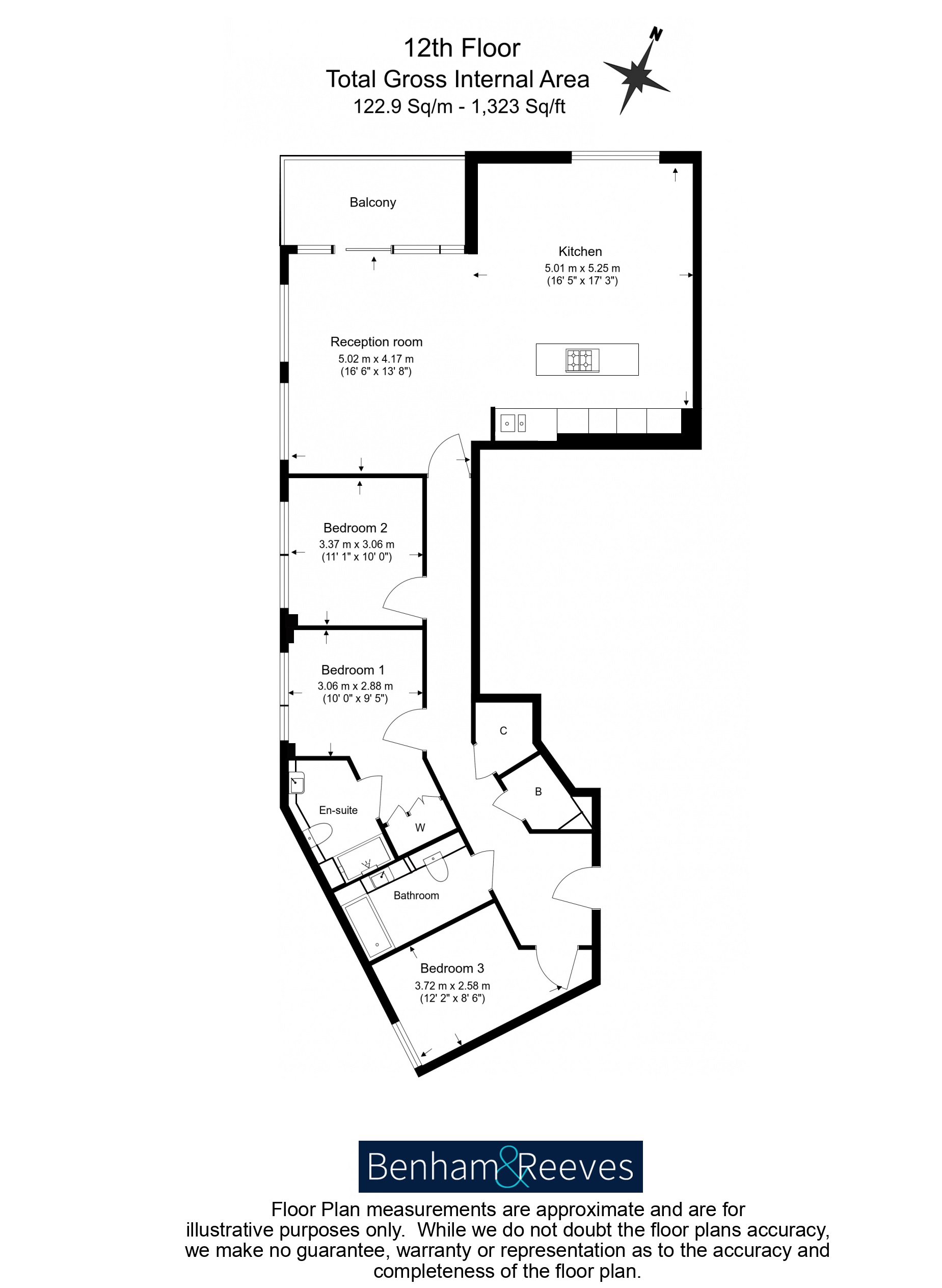 3 bedrooms flat to rent in Sovereign Court, Hammersmith, W6-Floorplan