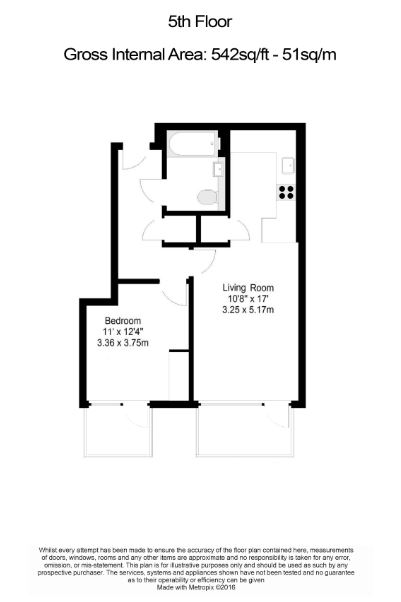 1 bedroom flat to rent in Sovereign Court, Hammersmith, W6-Floorplan