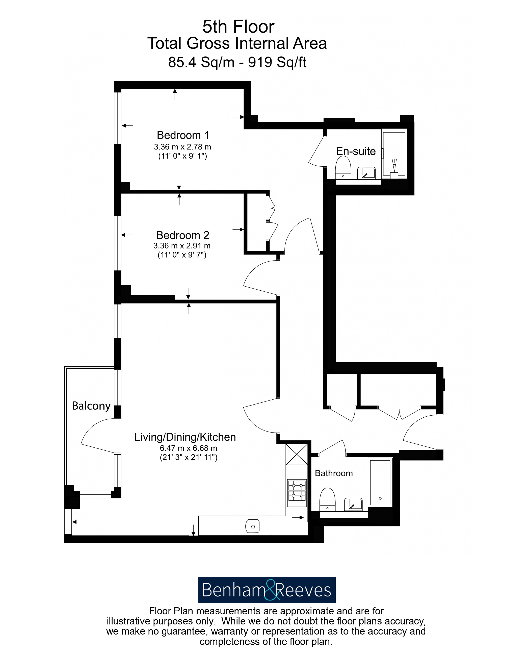 2 bedrooms flat to rent in Matcham House, Hammersmith, W6-Floorplan