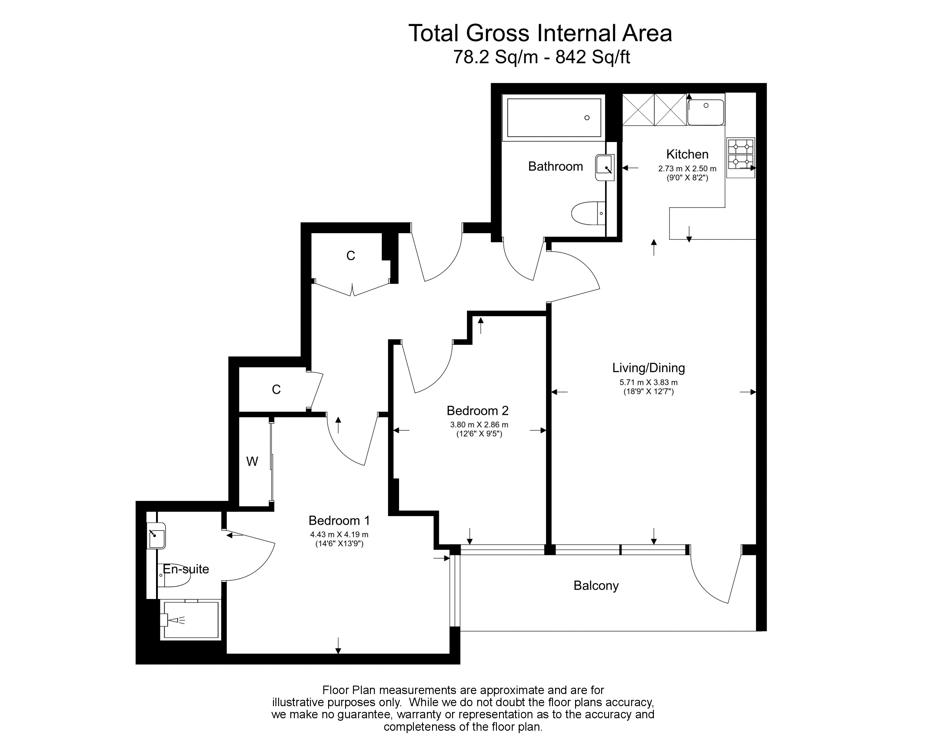 2  bedrooms flat to rent in Beaulieu House, Glenthorne Road, W6-Floorplan