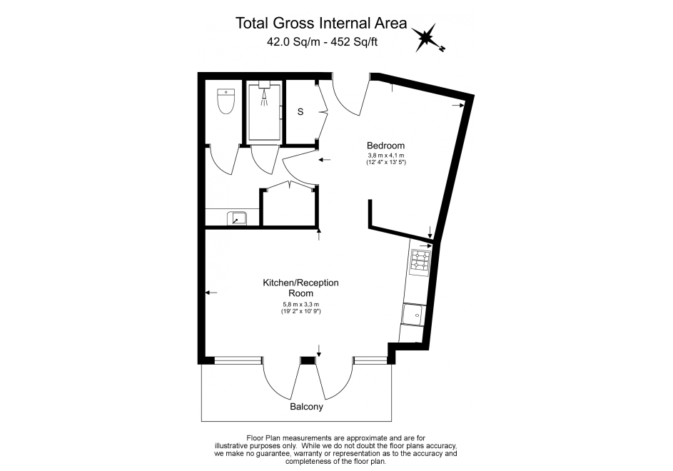 Studio flat to rent in Queens Wharf, Hammersmith, W6-Floorplan