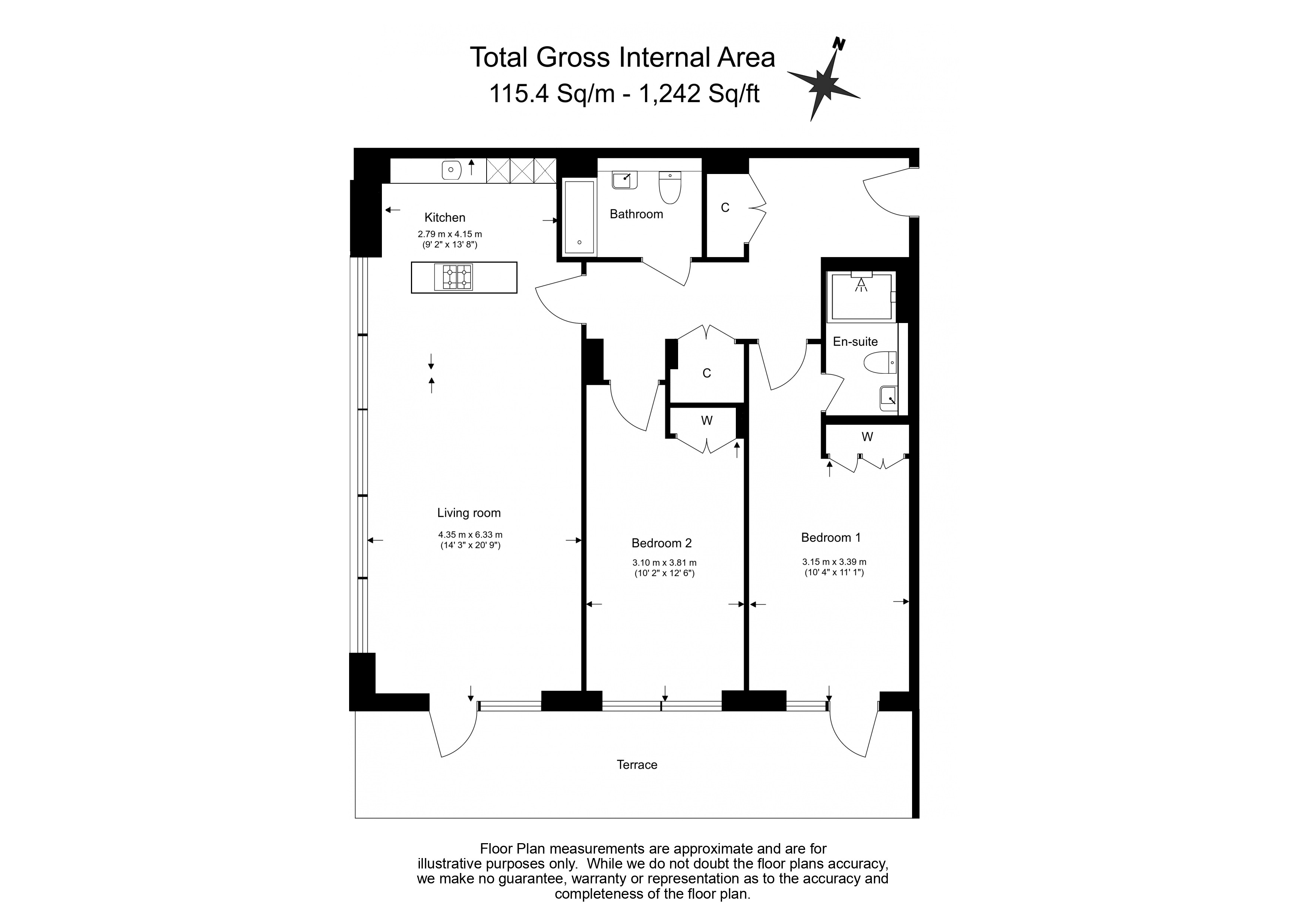 2 bedrooms flat to rent in Tierney Lane, Fulham Reach, W6-Floorplan