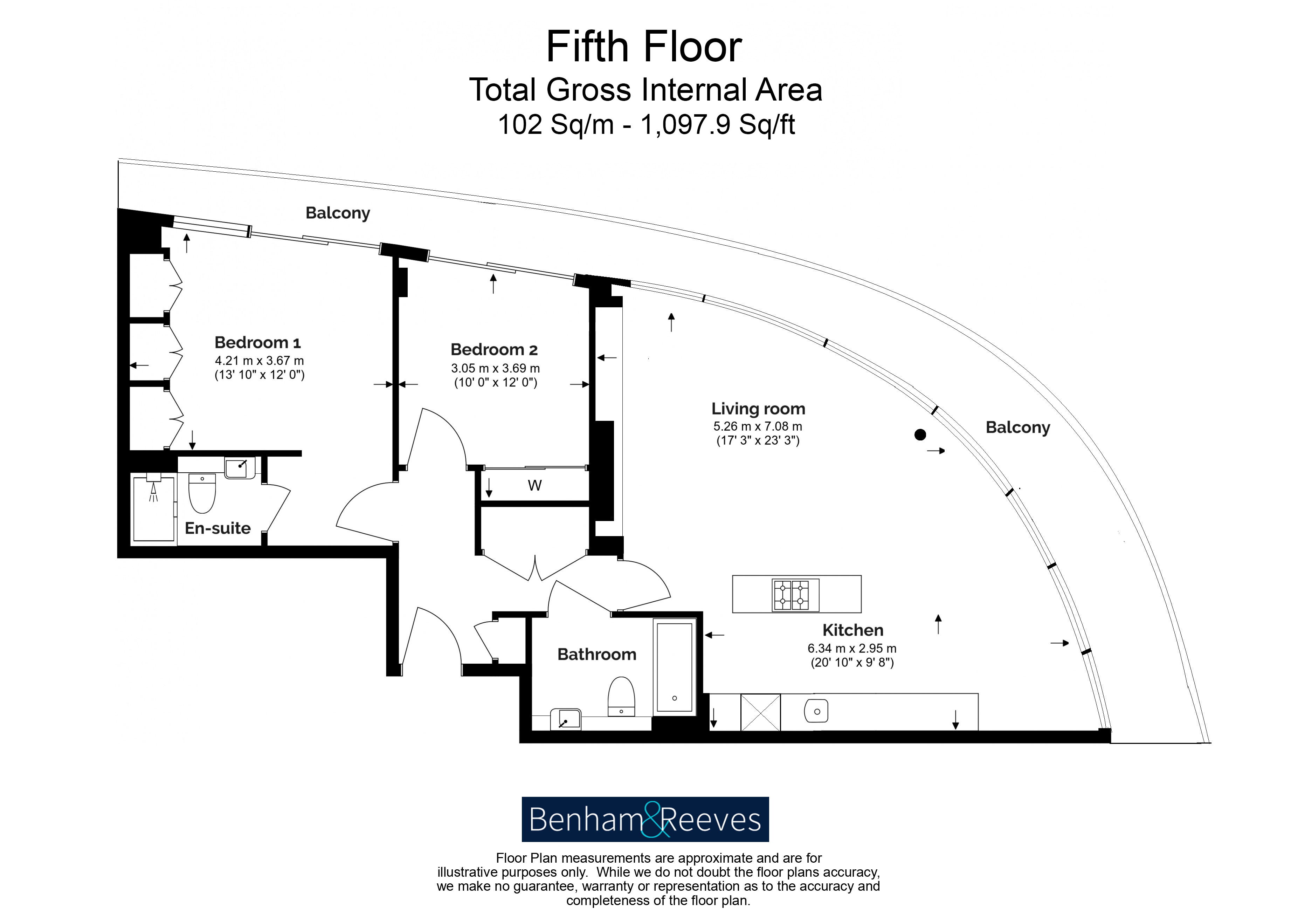 2 bedrooms flat to rent in Goldhurst House, Parr's Way, W6-Floorplan