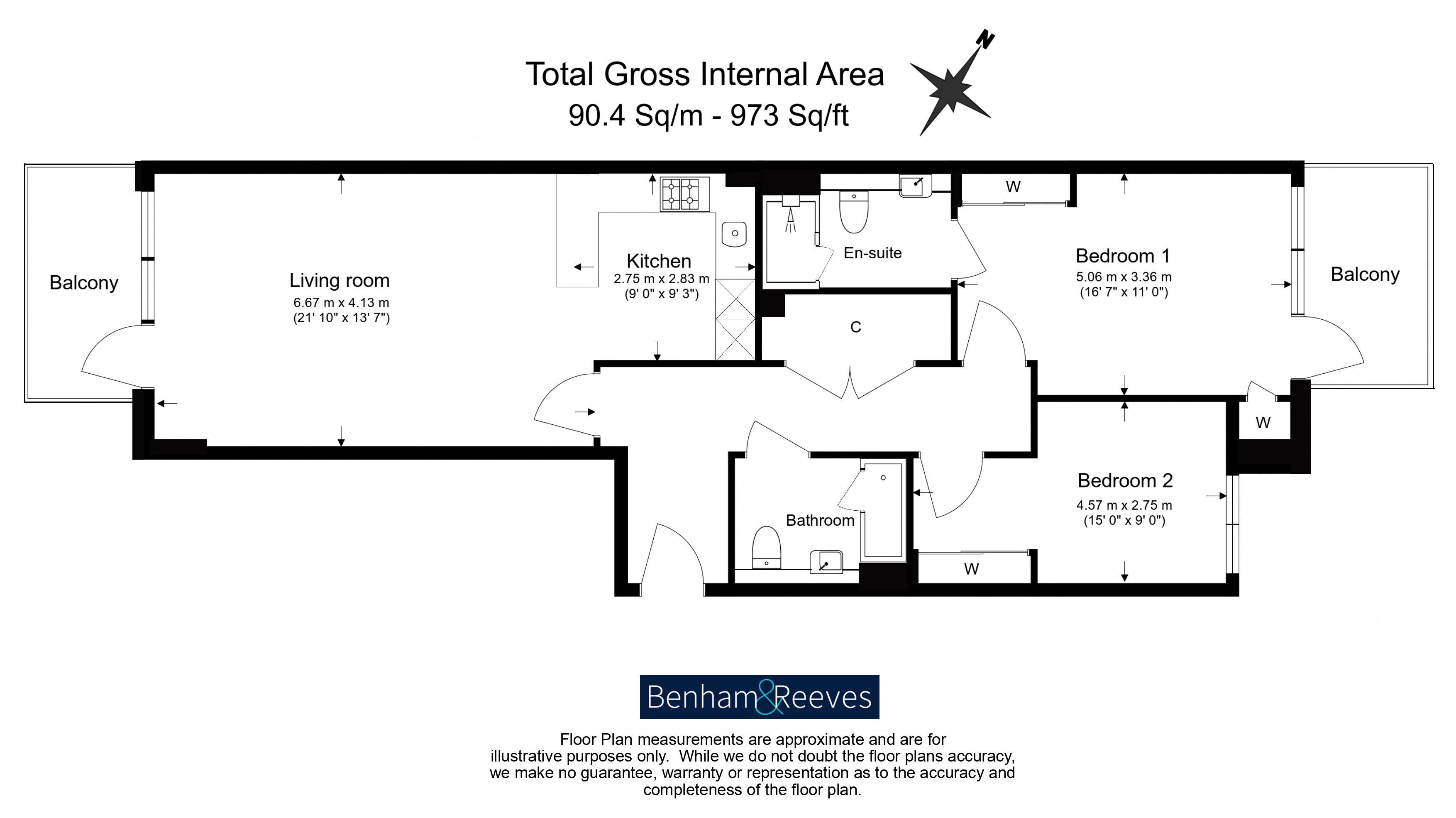 2 bedrooms flat to rent in Tierney Lane, Fulham Reach, W6-Floorplan