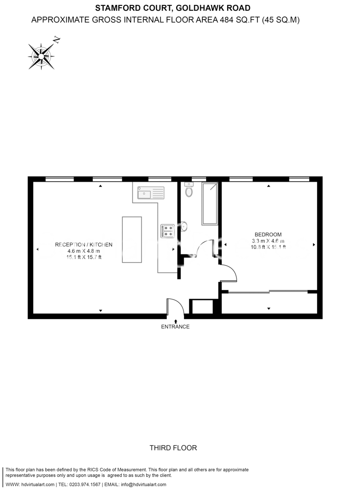 1 bedroom flat to rent in Stafford Court, Goldhawk Road, W6-Floorplan