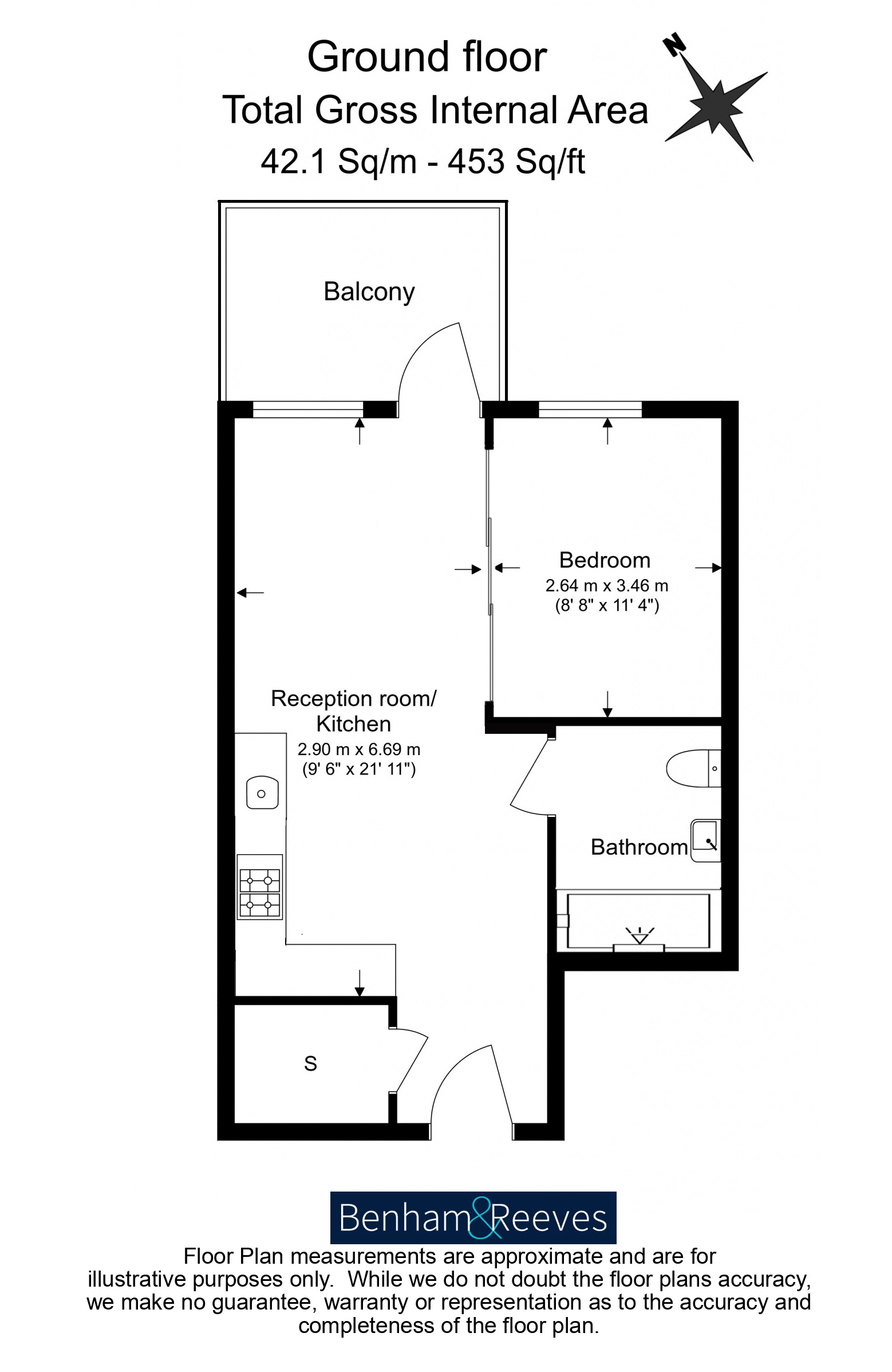 1 bedroom flat to rent in Faulkner House, Tierney Lane, W6-Floorplan