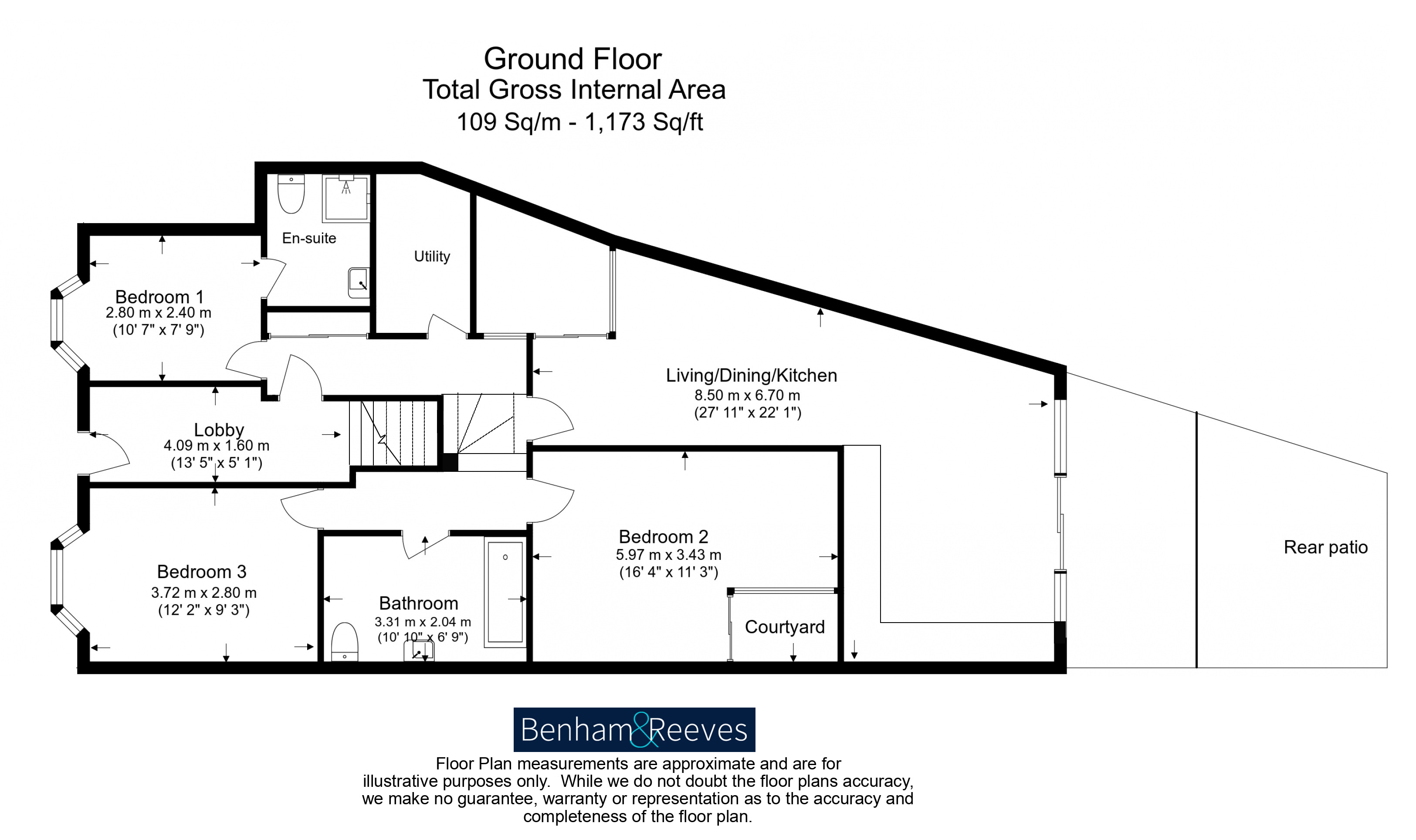 3 bedrooms flat to rent in Disraeli Road, Hammersmith, SW15-Floorplan