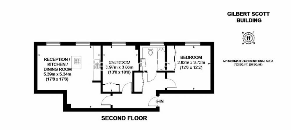 2 bedrooms flat to rent in Sir Giles Gilbert Scott Building, Scott Avenue, SW15-Floorplan