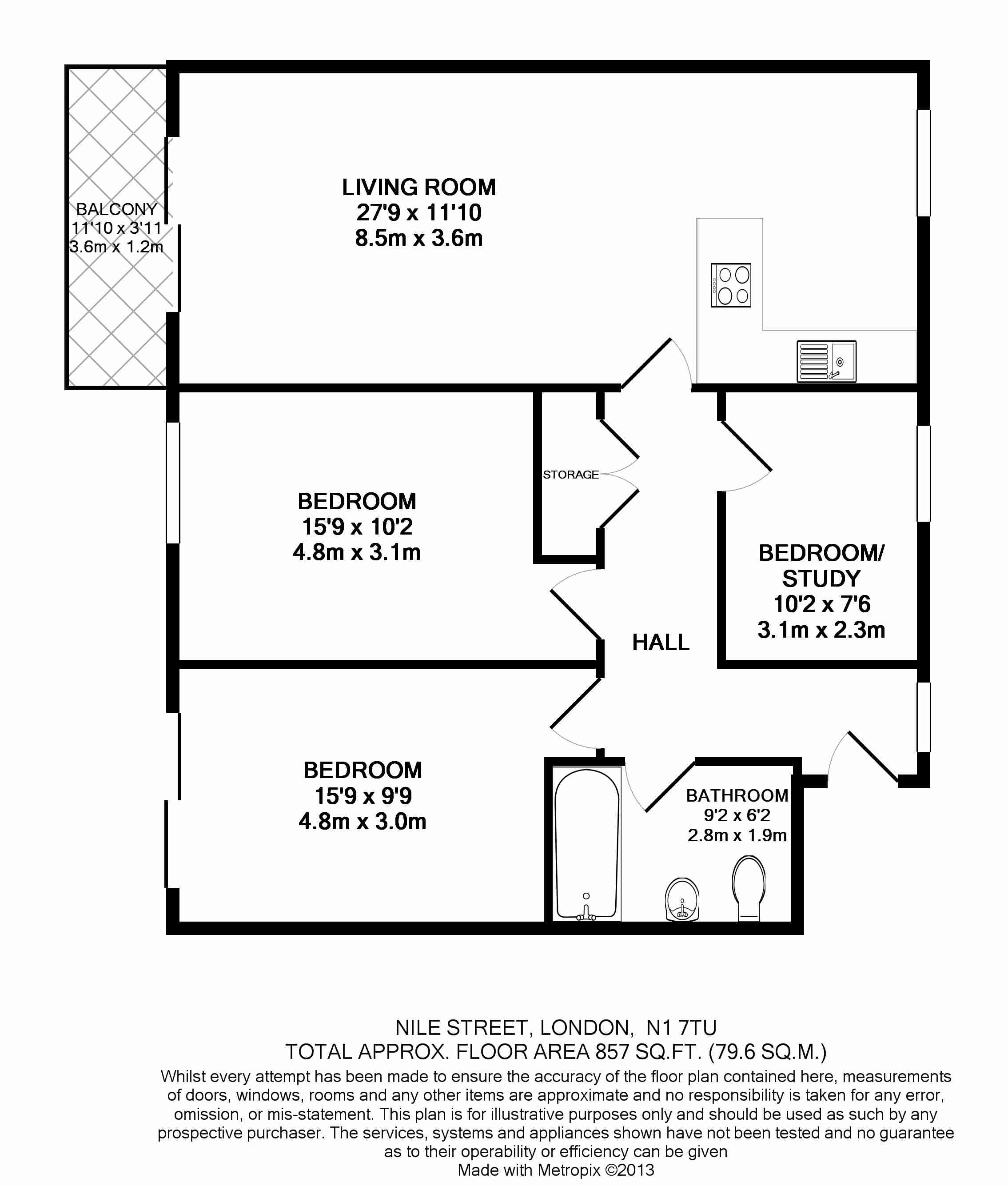 3 bedrooms flat to rent in Nile Street, Hoxton, N1-Floorplan