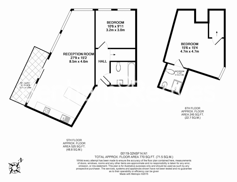 2 bedrooms flat to rent in Nile Street, Hoxton, N1-Floorplan