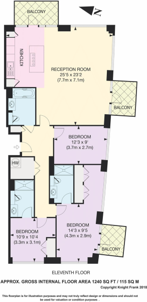 3 bedrooms flat to rent in Vaughan Way, Wapping, E1W-Floorplan