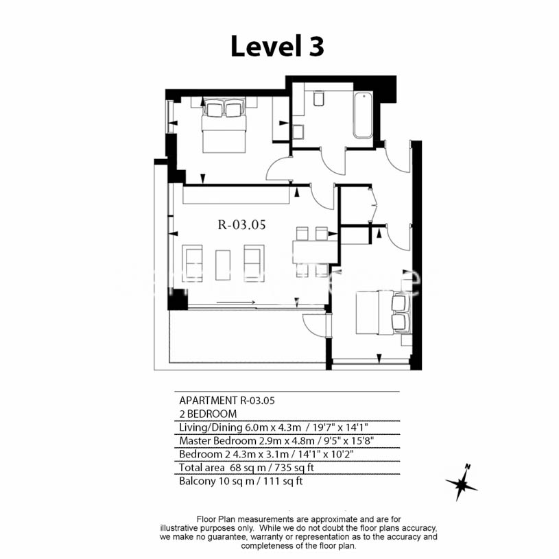 2 bedrooms flat to rent in Lavender Place, Royal Mint Street, E1-Floorplan