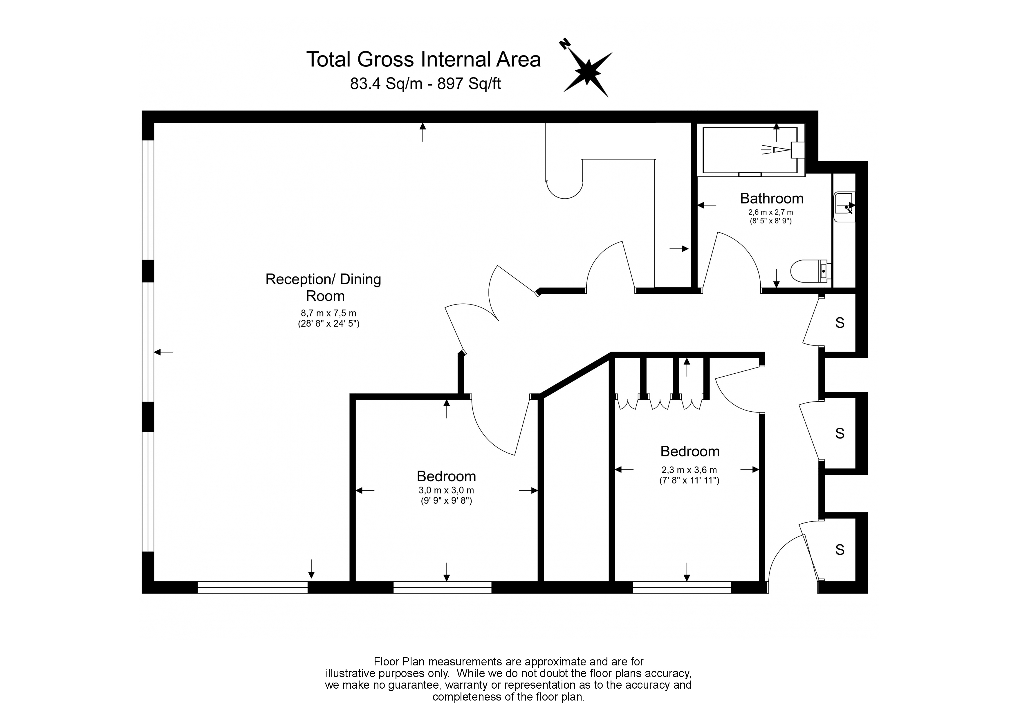 2 bedrooms flat to rent in Strype Street, Spitalfields, E1-Floorplan