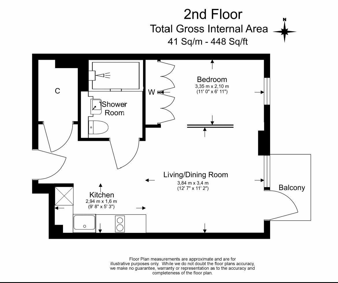 1  bedroom flat to rent in Merino Gardens,  London Dock, E1W-Floorplan