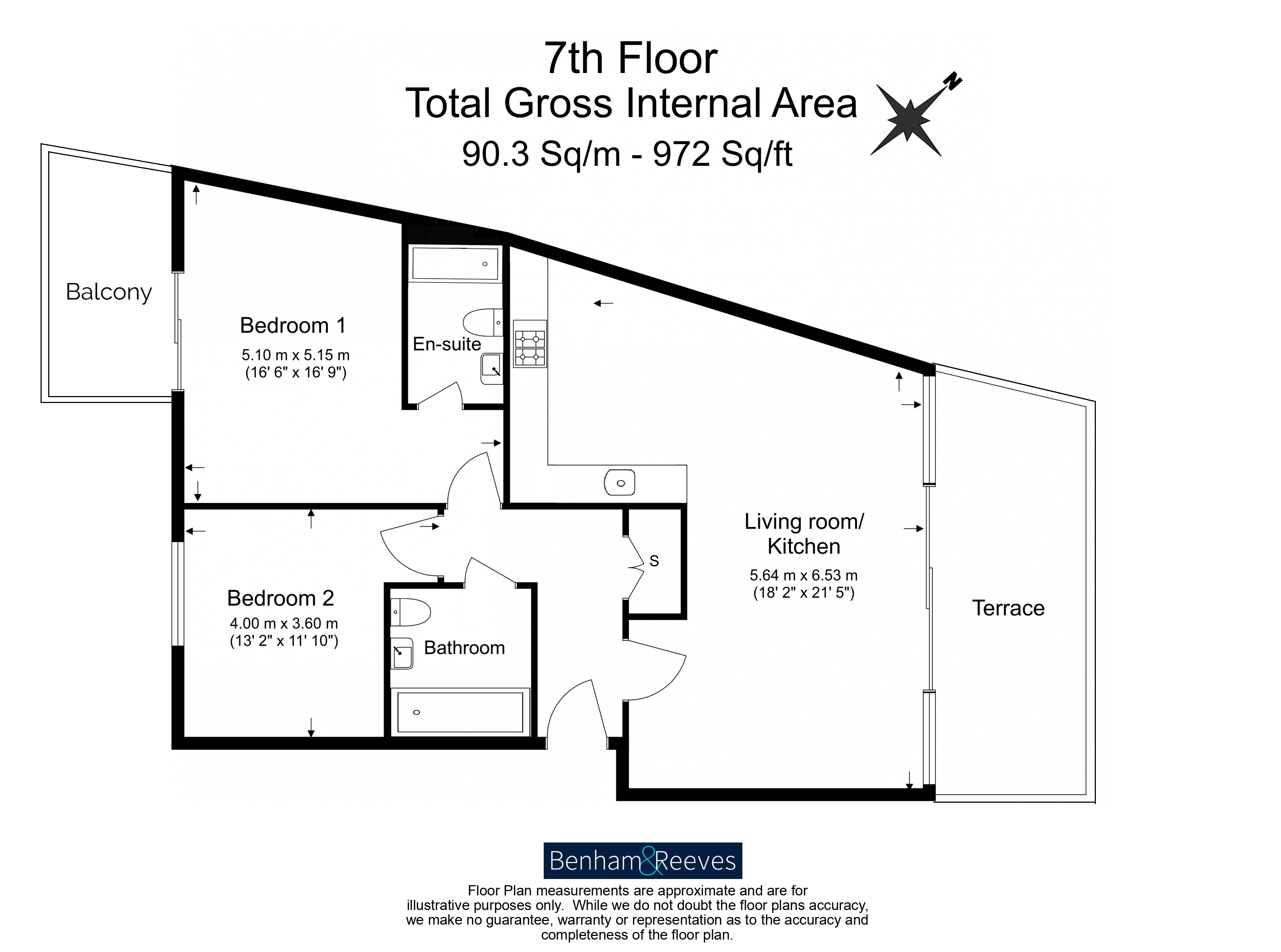 2 bedrooms flat to rent in Times Square, City Quarter, E1-Floorplan