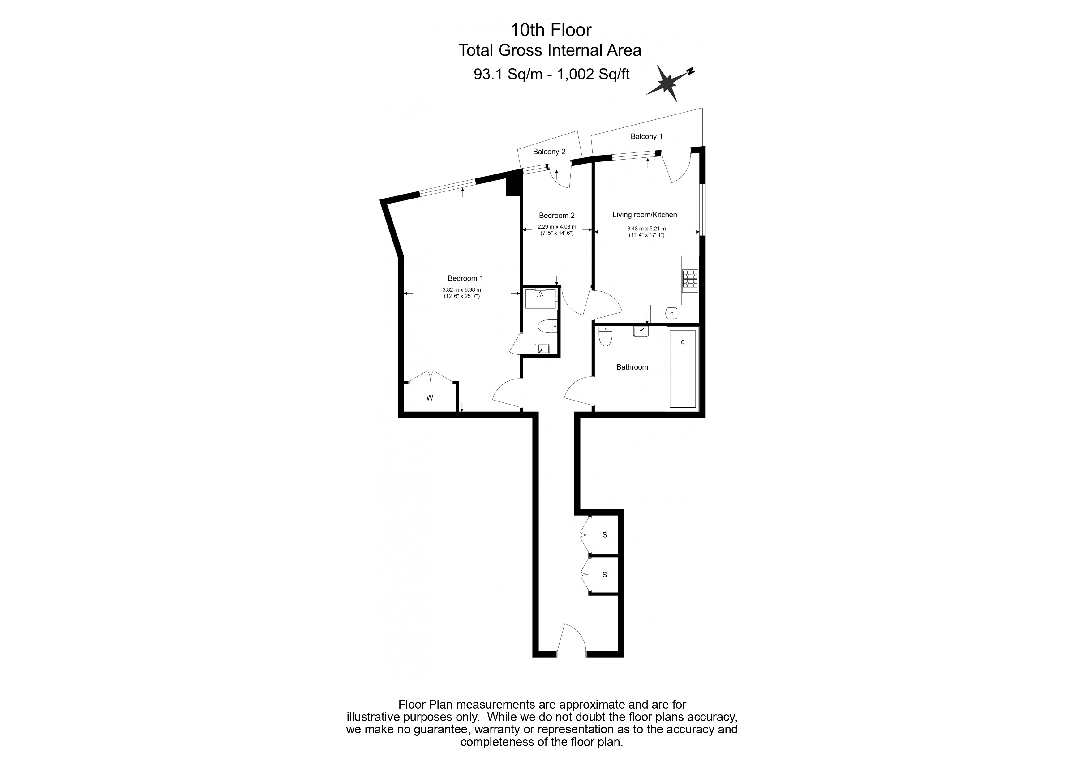 2 bedrooms flat to rent in Tarves Way, Surrey Quays, SE10-Floorplan