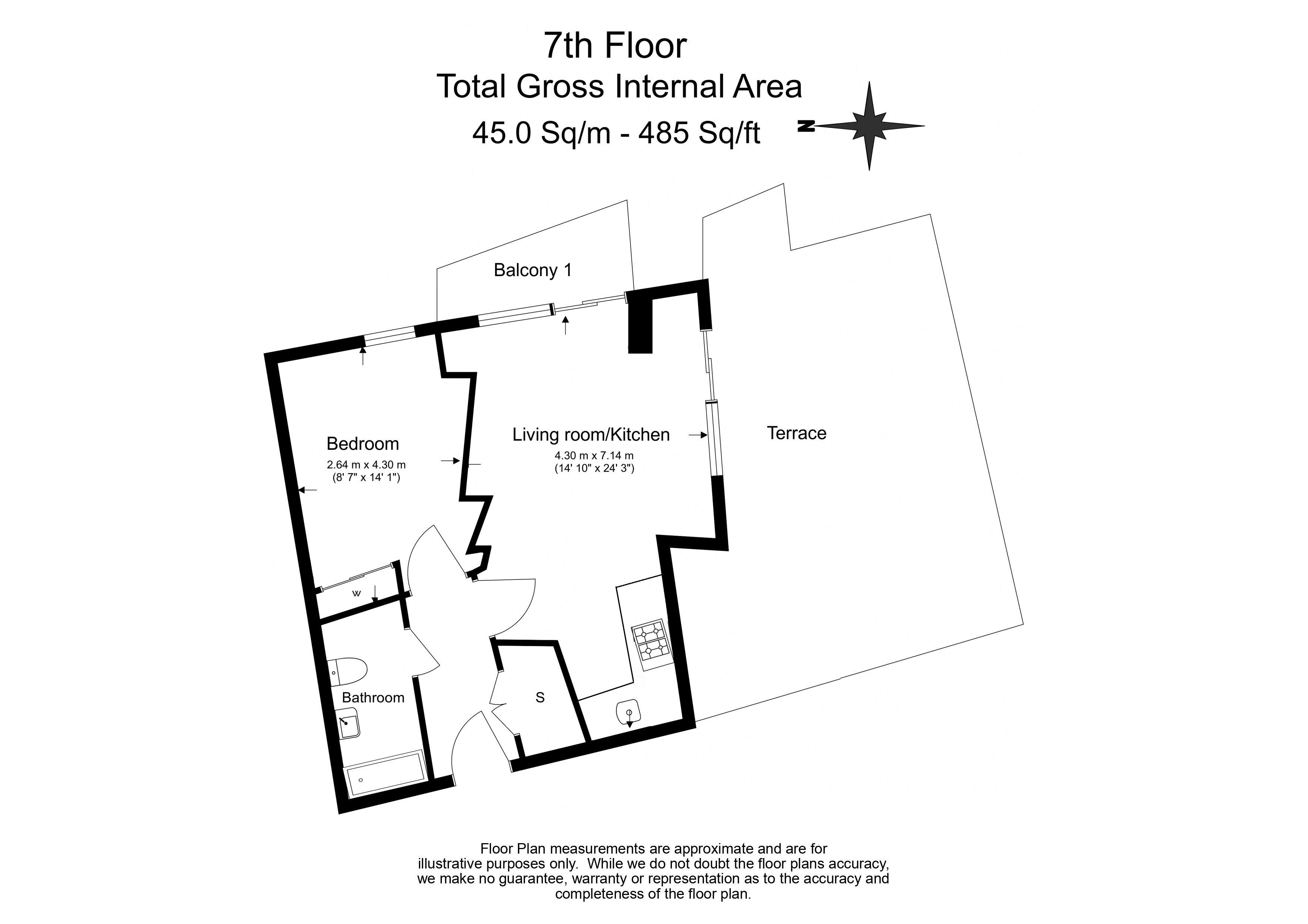 1 bedroom flat to rent in Maltby Street, Bermondsey, SE1-Floorplan