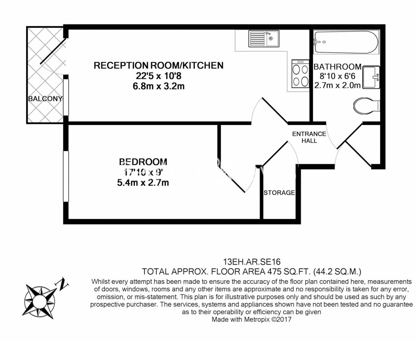 1 bedroom flat to rent in Ashton Reach, Surrey Quays, SE16-Floorplan