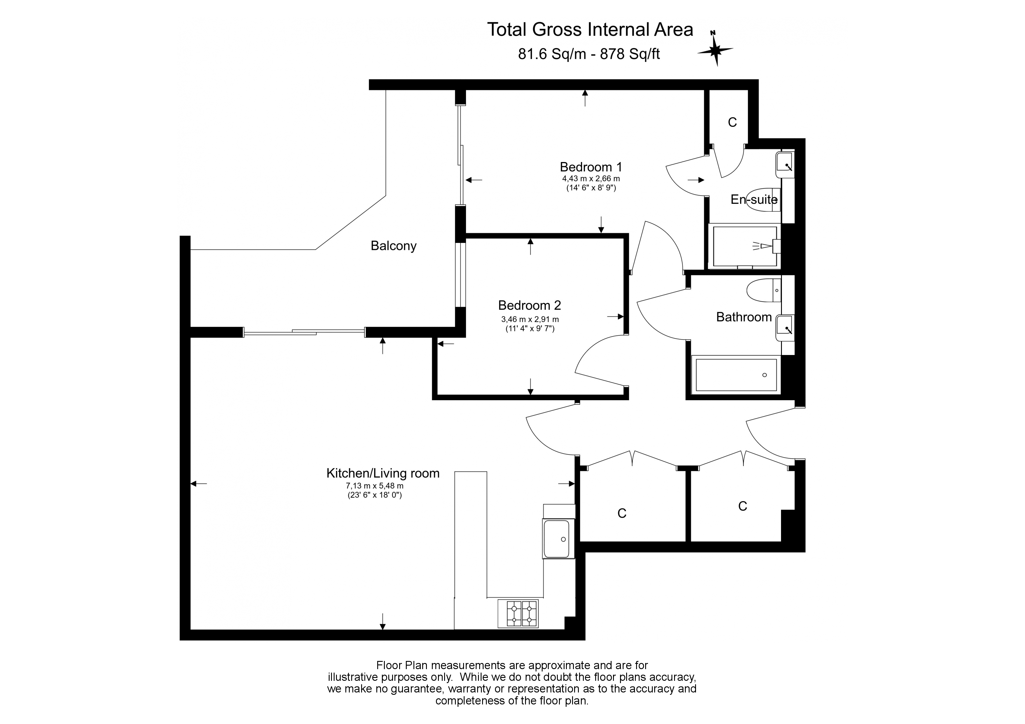 2 bedrooms flat to rent in Quebec Way, Surrey Quays, SE16-Floorplan