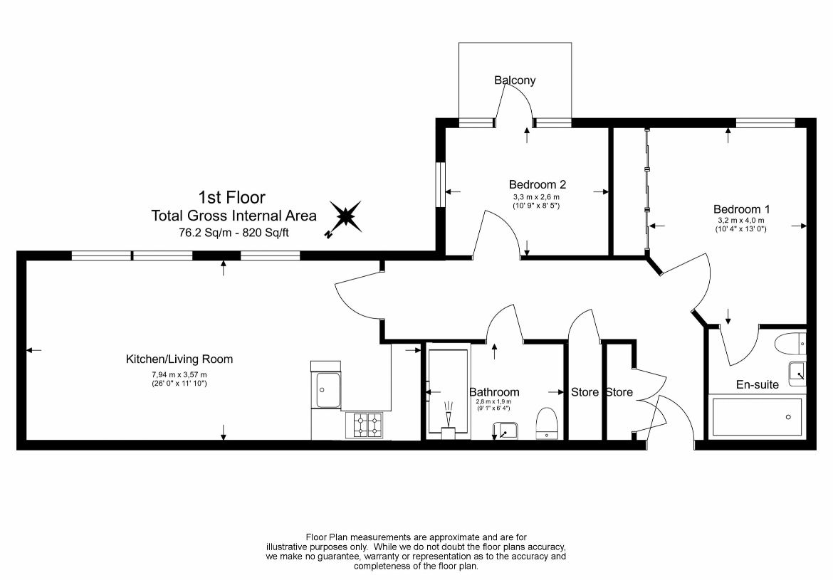 2  bedrooms flat to rent in Endeavour House, Ashton Reach, SE16-Floorplan