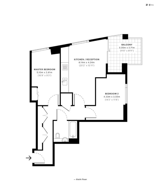 2 bedrooms flat to rent in Brick Kiln One, Station Road, SE13-Floorplan