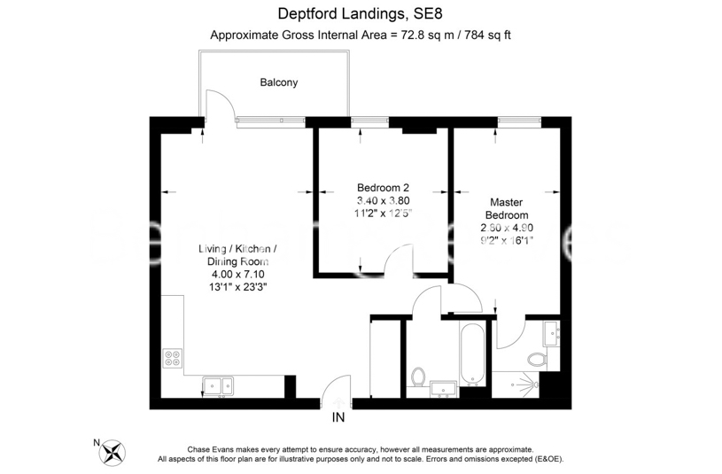 2 bedrooms flat to rent in Deptford landings, London, SE8-Floorplan