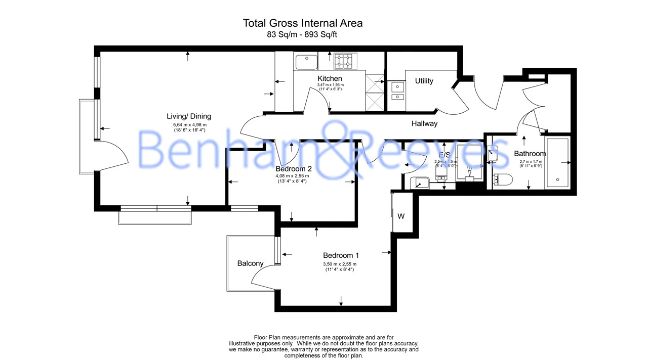 2 bedrooms flat to rent in Kew Bridge Road, Brentford, TW8-Floorplan