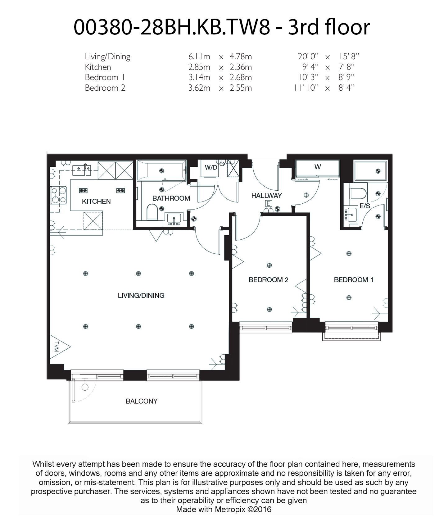 2 bedrooms flat to rent in Kew Bridge Road, Brentford, TW8-Floorplan