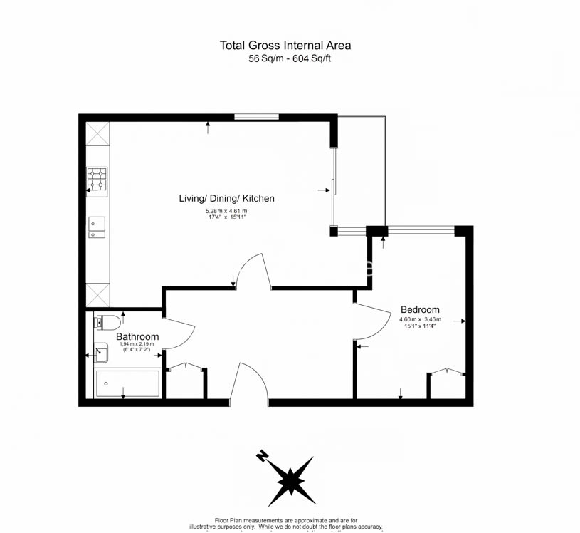 1  bedroom flat to rent in Habito, Hounslow, TW3-Floorplan