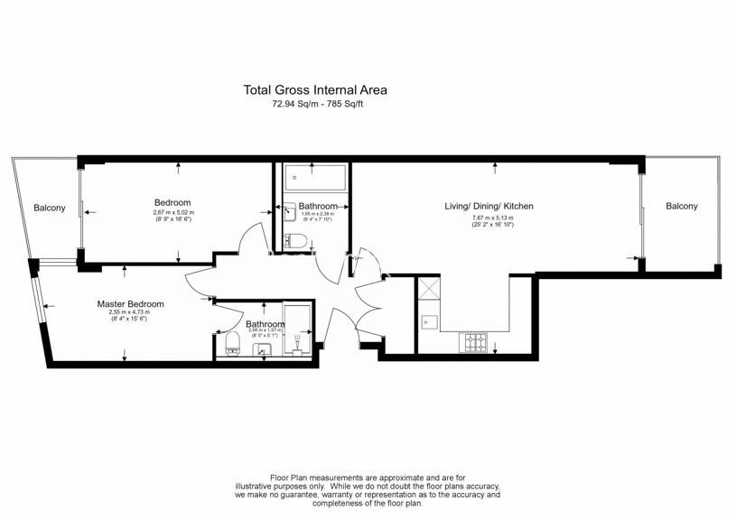 2  bedrooms flat to rent in Habito, Hounslow, TW3-Floorplan