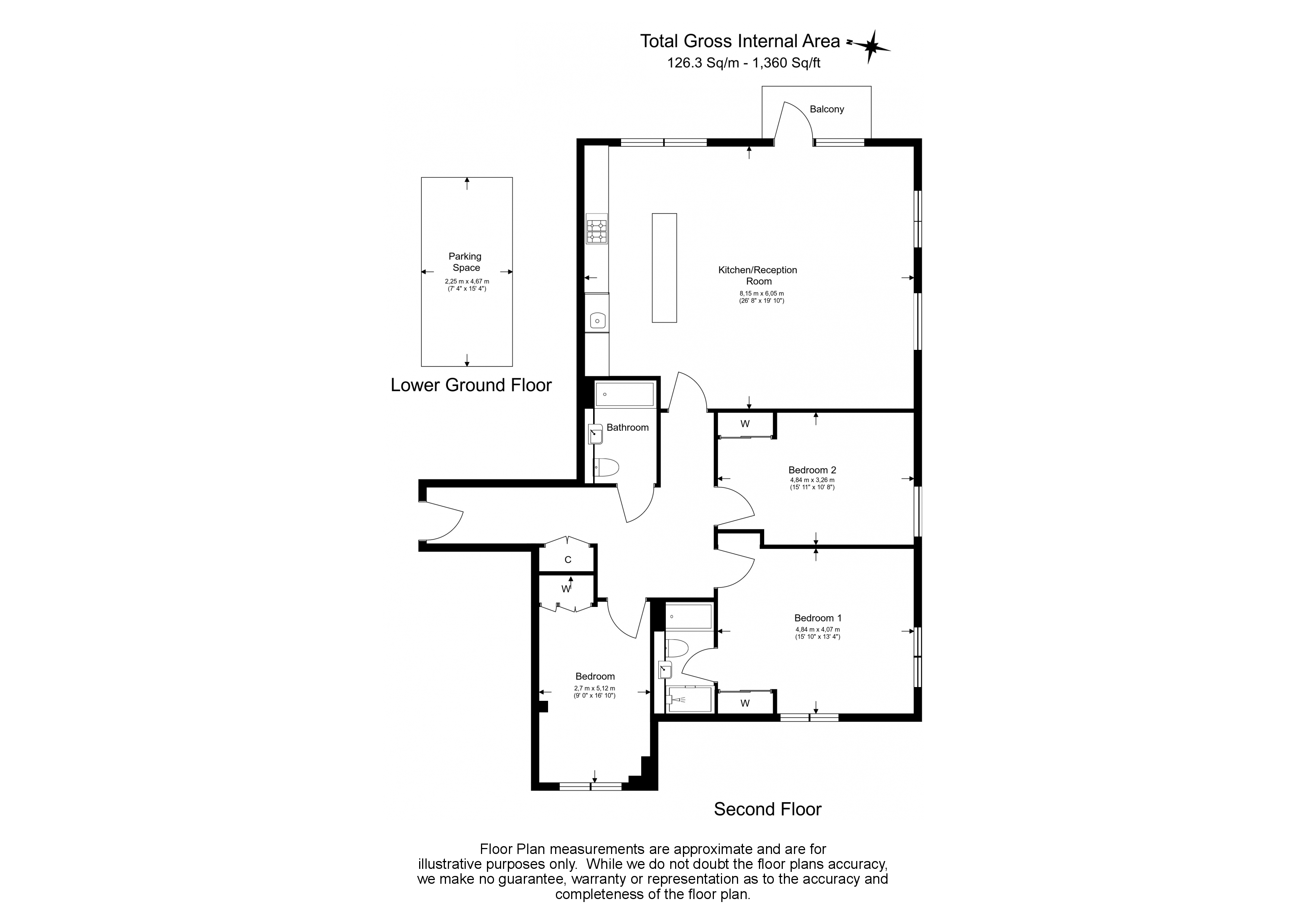 3 bedrooms flat to rent in Kew Bridge Road, Brentford, TW8-Floorplan