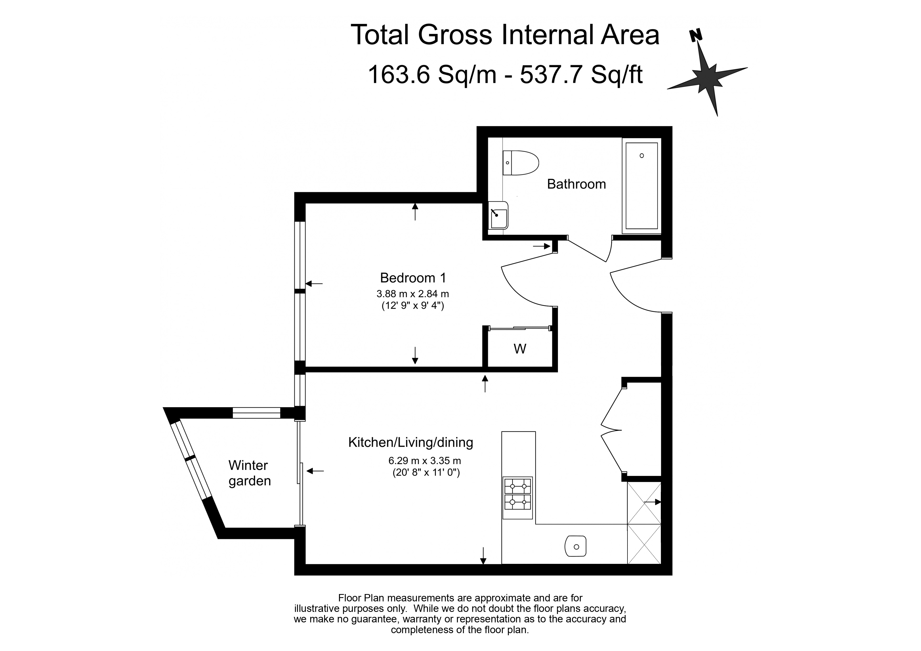 1 bedroom flat to rent in Bondway, Nine Elms, SW8-Floorplan