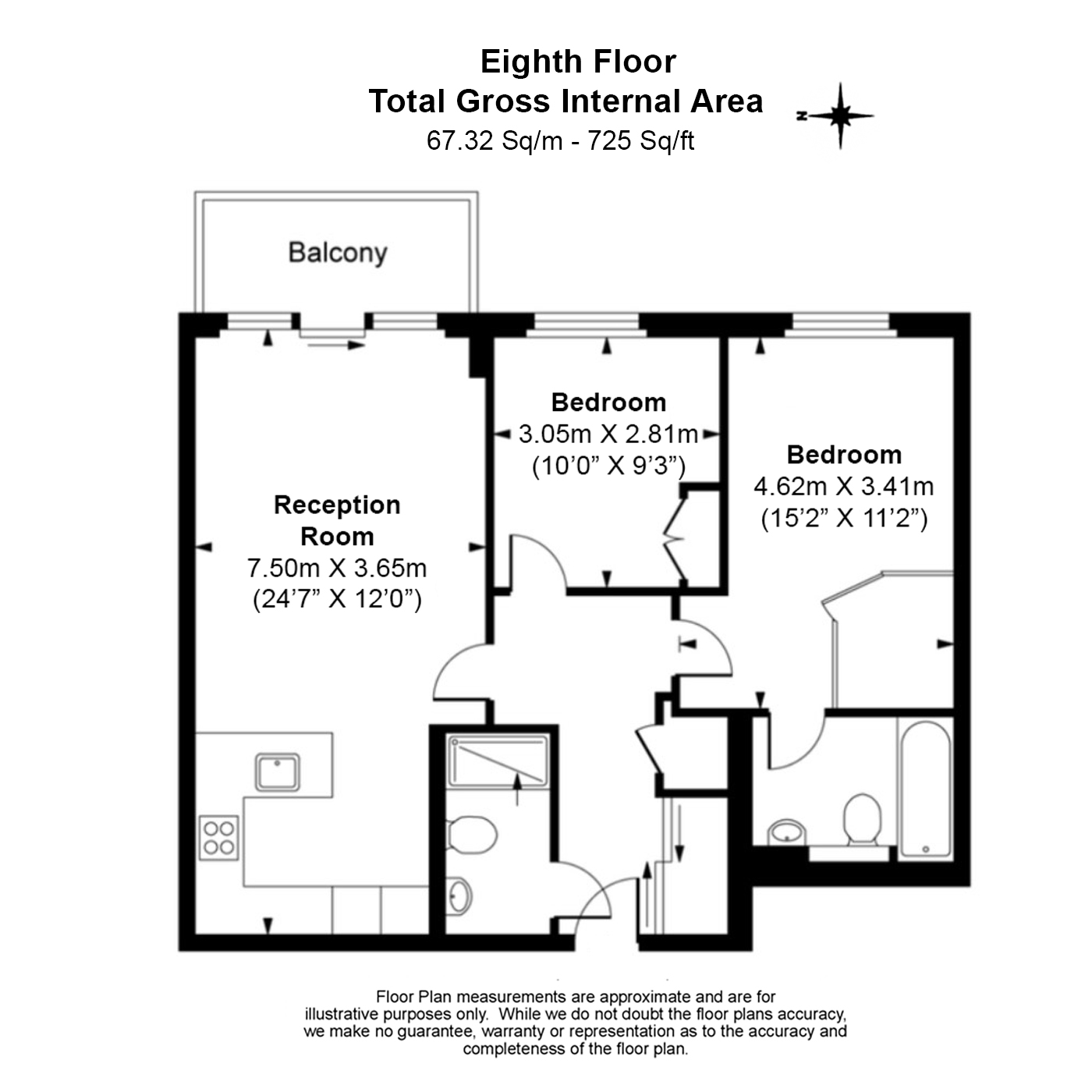 2 bedrooms flat to rent in Queenstown Road, Nine Elms, SW11-Floorplan