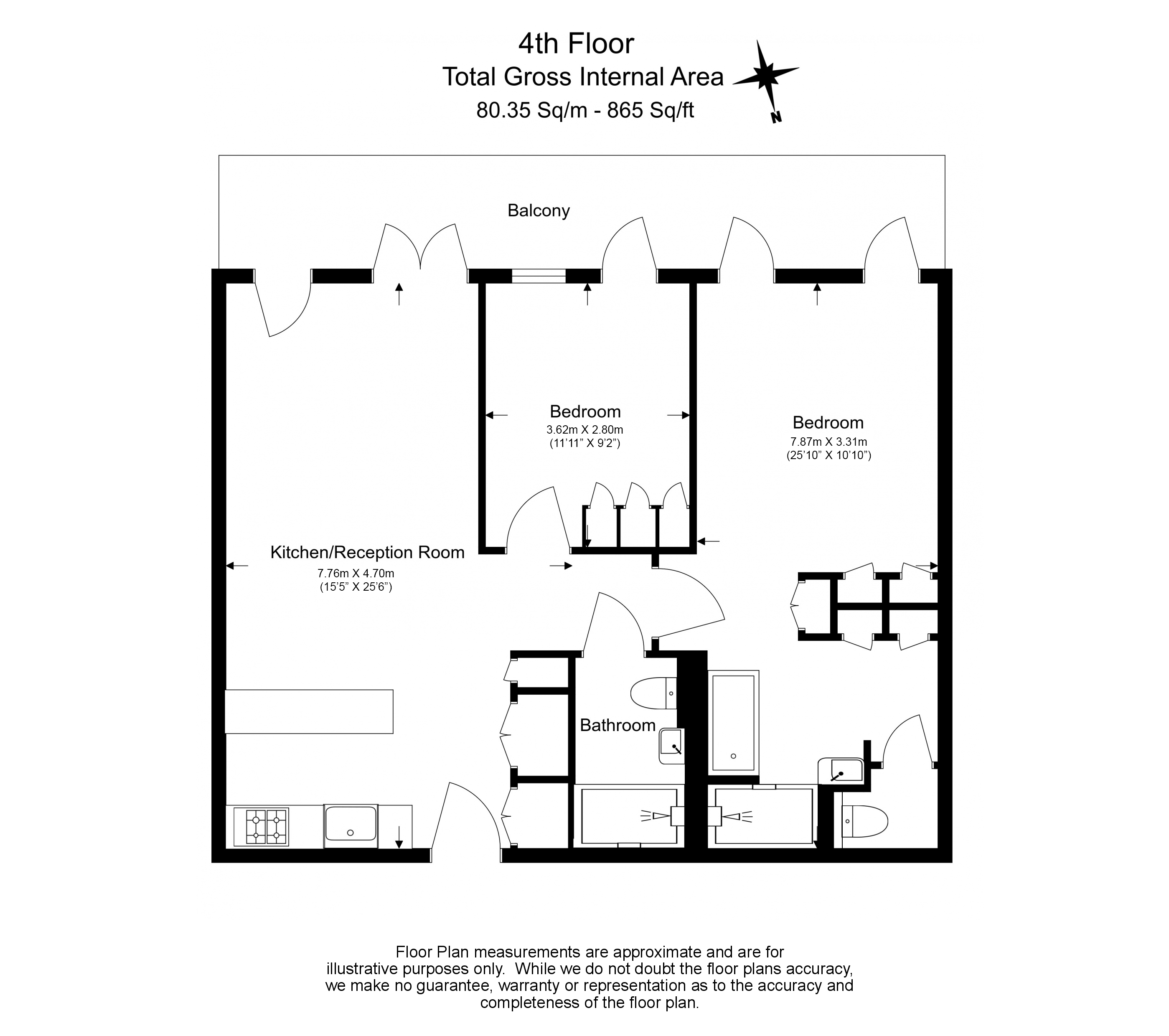 2 bedrooms flat to rent in New Union Square, Embassy Gardens, SW11-Floorplan