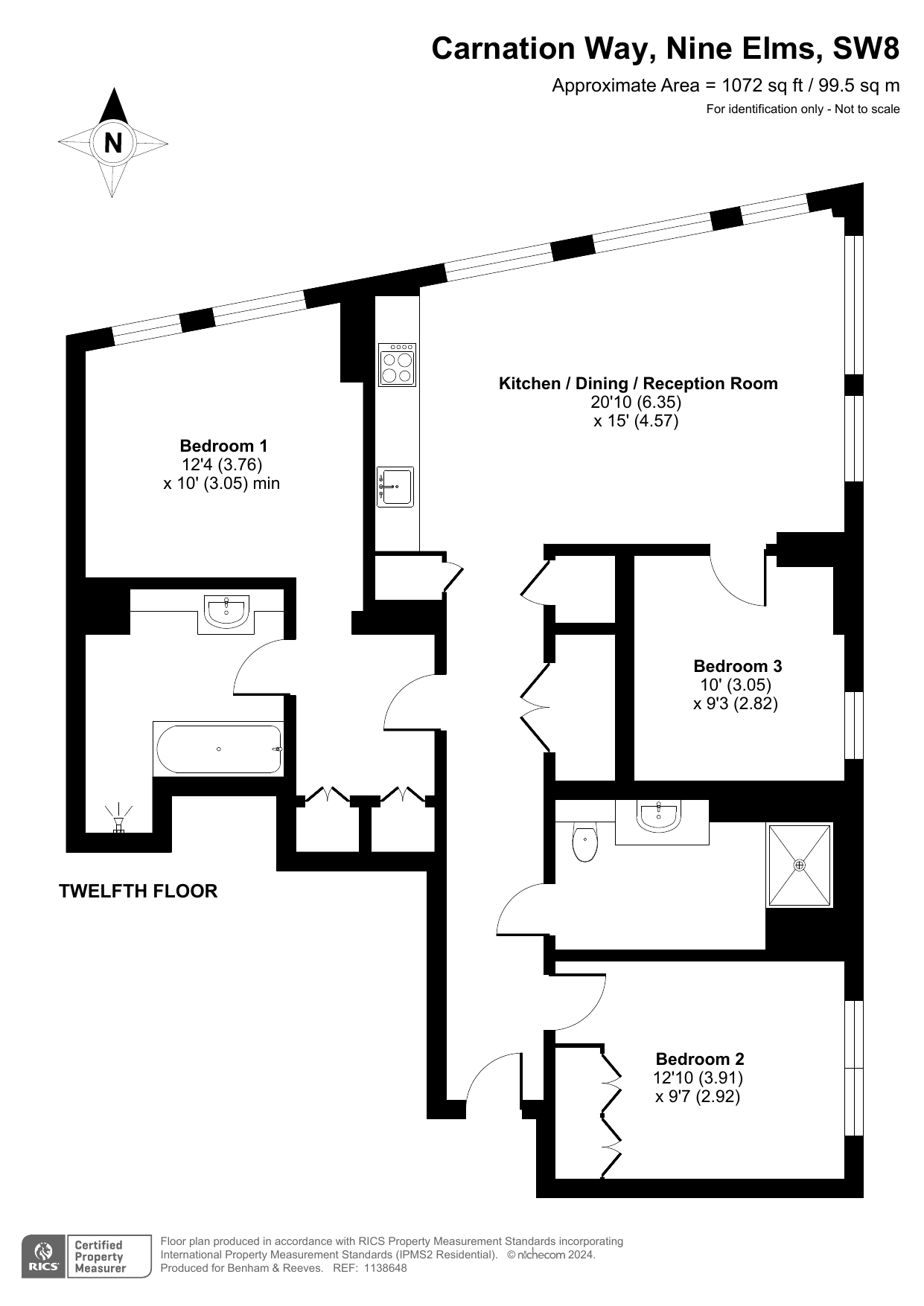 3 bedrooms flat to rent in Thames City, Carnation Way, SW8-Floorplan