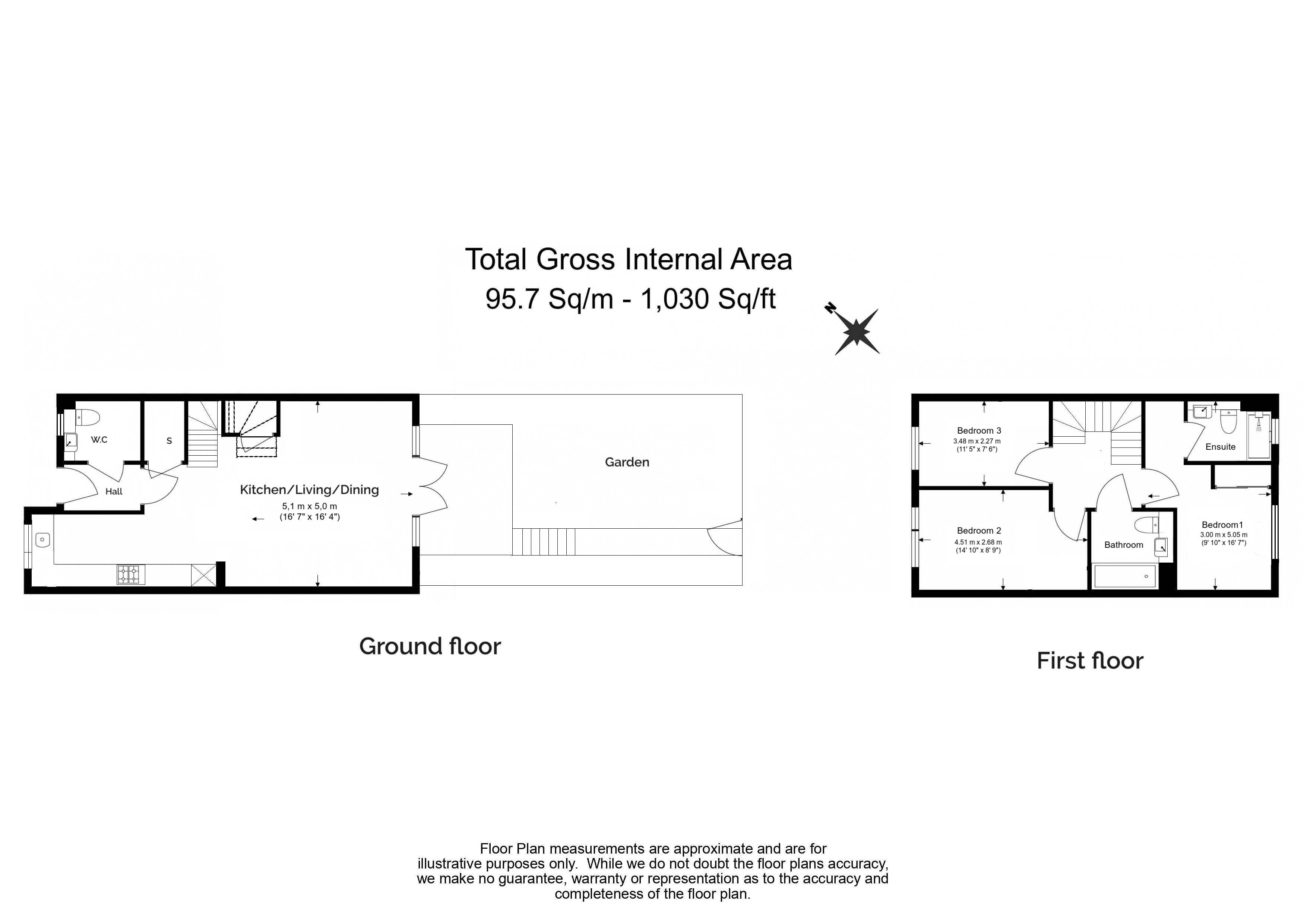 3 bedrooms house to rent in Cherry Mews, Tooting, SW17-Floorplan