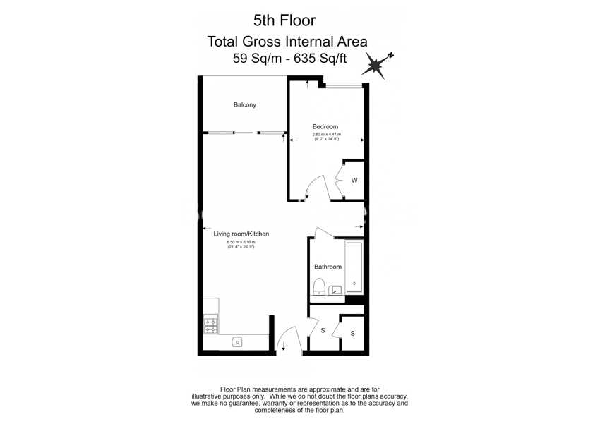 1 bedroom flat to rent in Palmer Road, Battersea, SW11-Floorplan