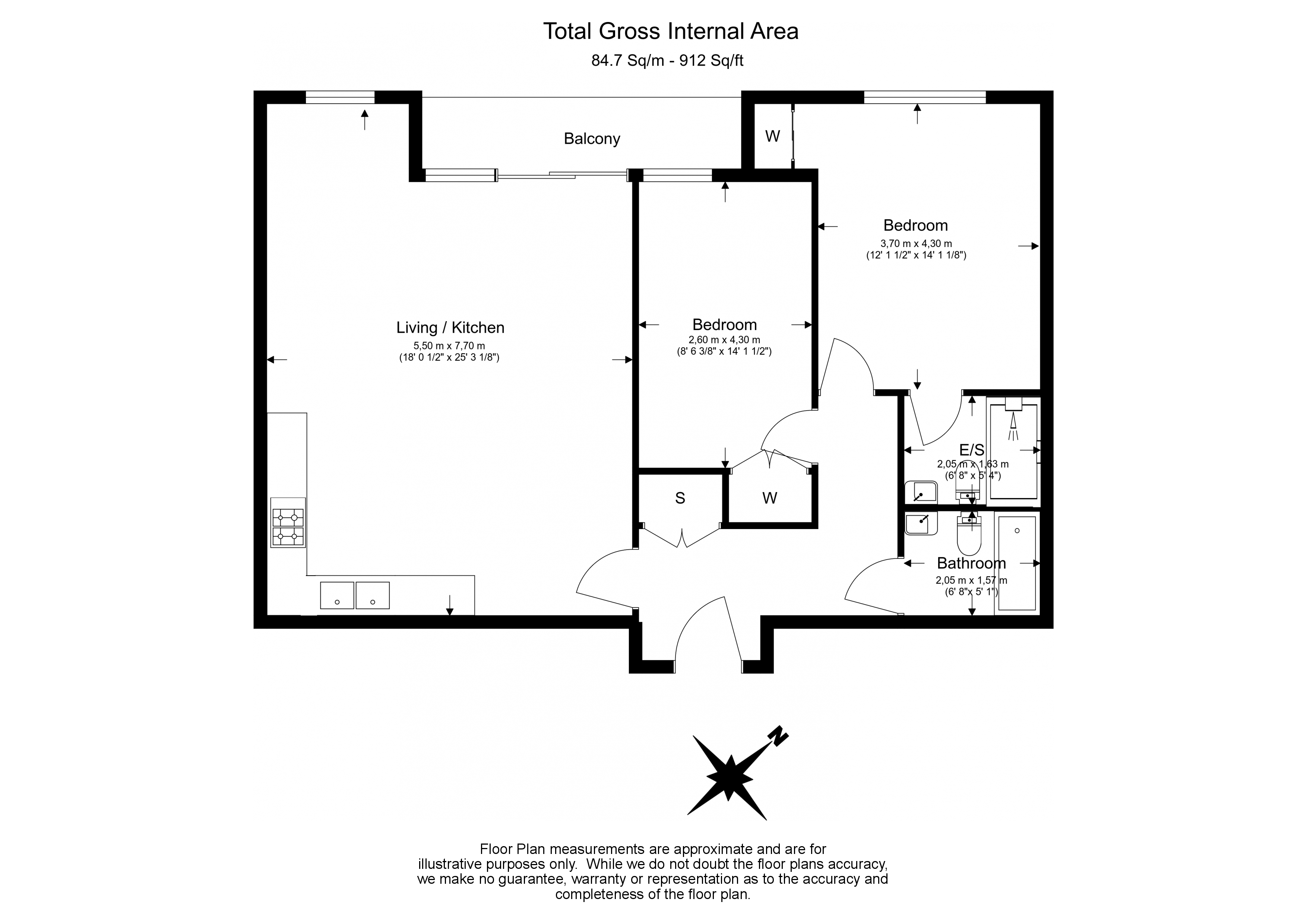 2 bedrooms flat to rent in The Avenue, Kensal Rise, NW6-Floorplan