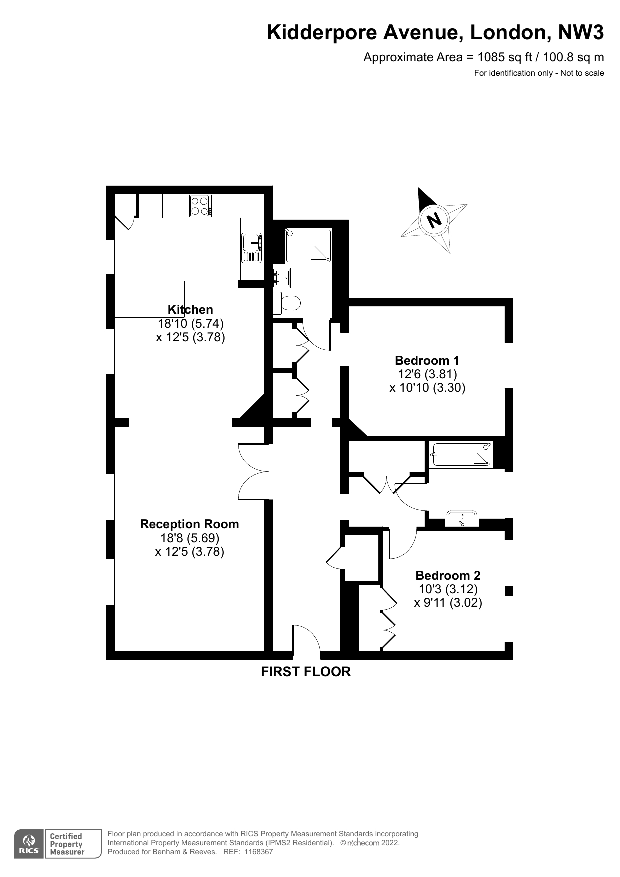 2 bedrooms flat to rent in Kidderpore Avenue, Hampstead, NW3-Floorplan